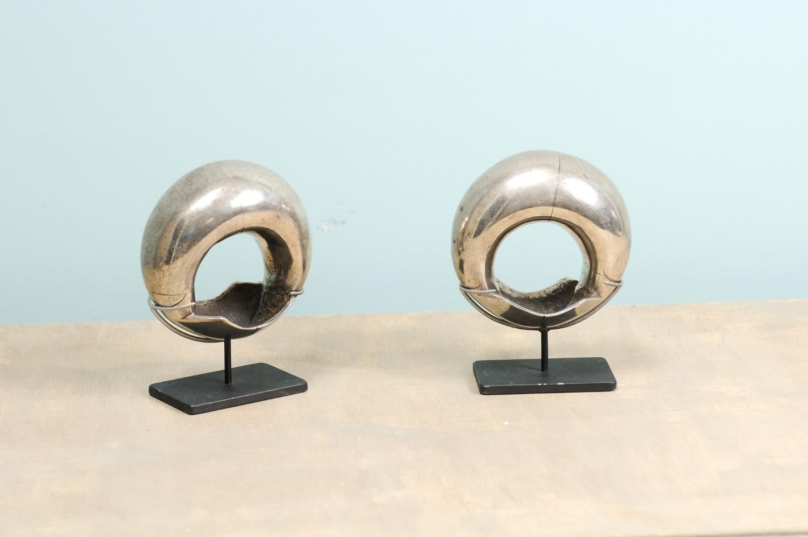 Pair of Gujarat Ankle Sterling Silver Ankle Bracelets, Early 20th Century 5