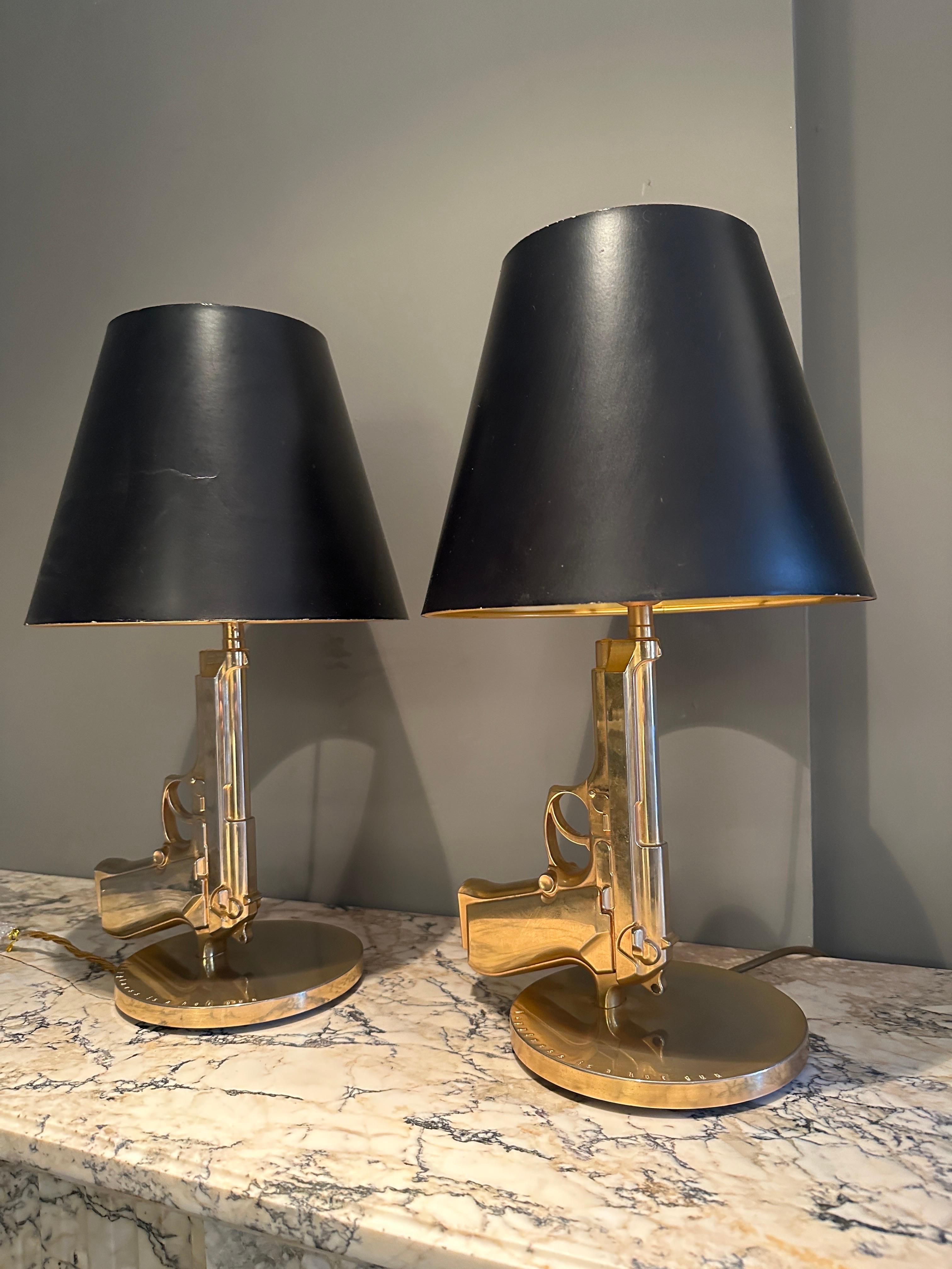 Contemporary A pair of Gun Table Lamps By Philippe Starck For Flos