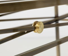 Pair of Gunmetal Console Tables with Glass Tops