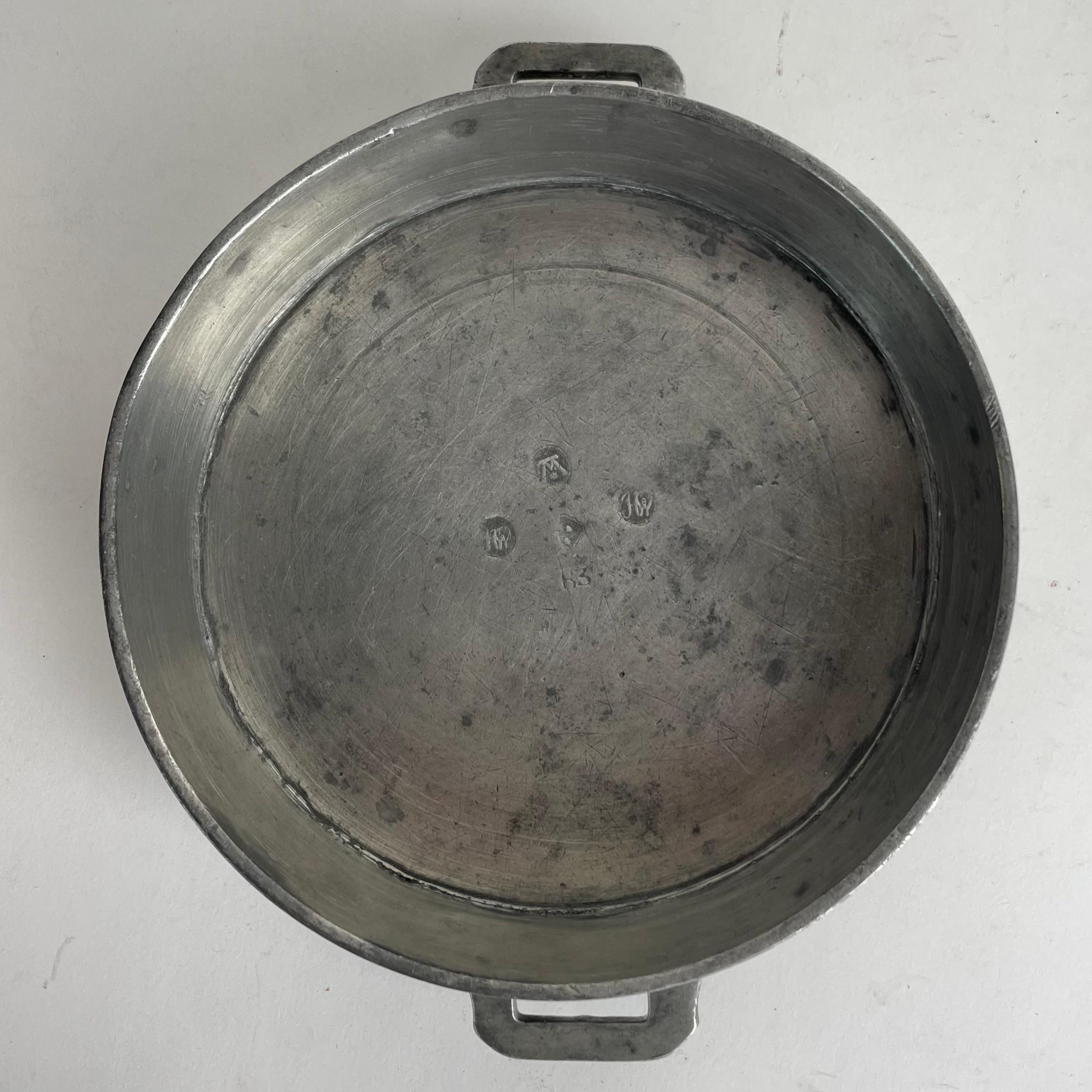 A pair of Gustavian Pewter magnum bottles Coasters dated 1808 3