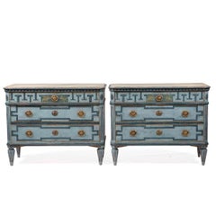 A pair of Gustavian-style chests of drawers, Sweden 1840–1860.