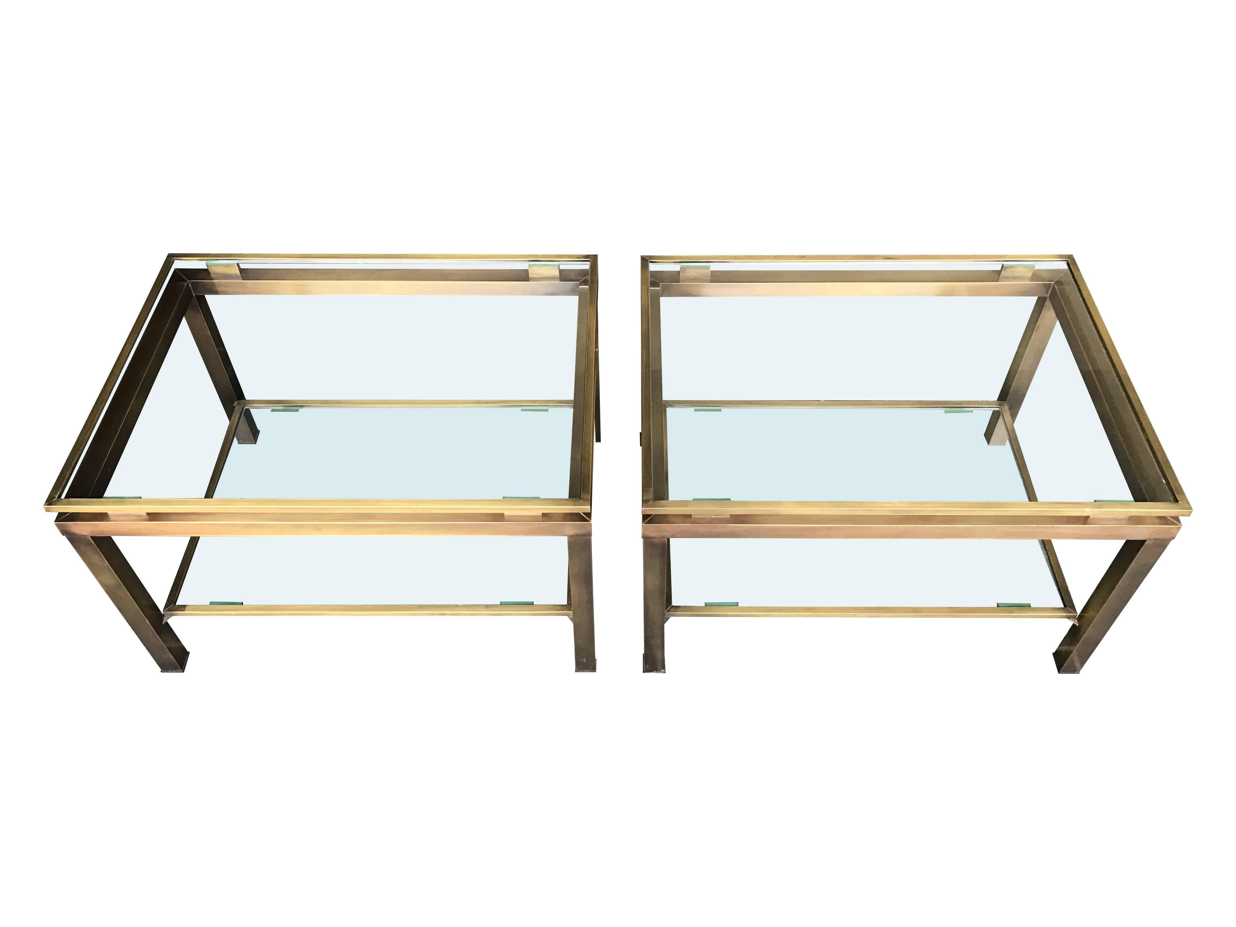 French Pair of Guy Lefevre Side Tables
