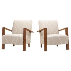 A Pair of Haagse School Art Deco Lounge Chairs, The Netherlands 1930s