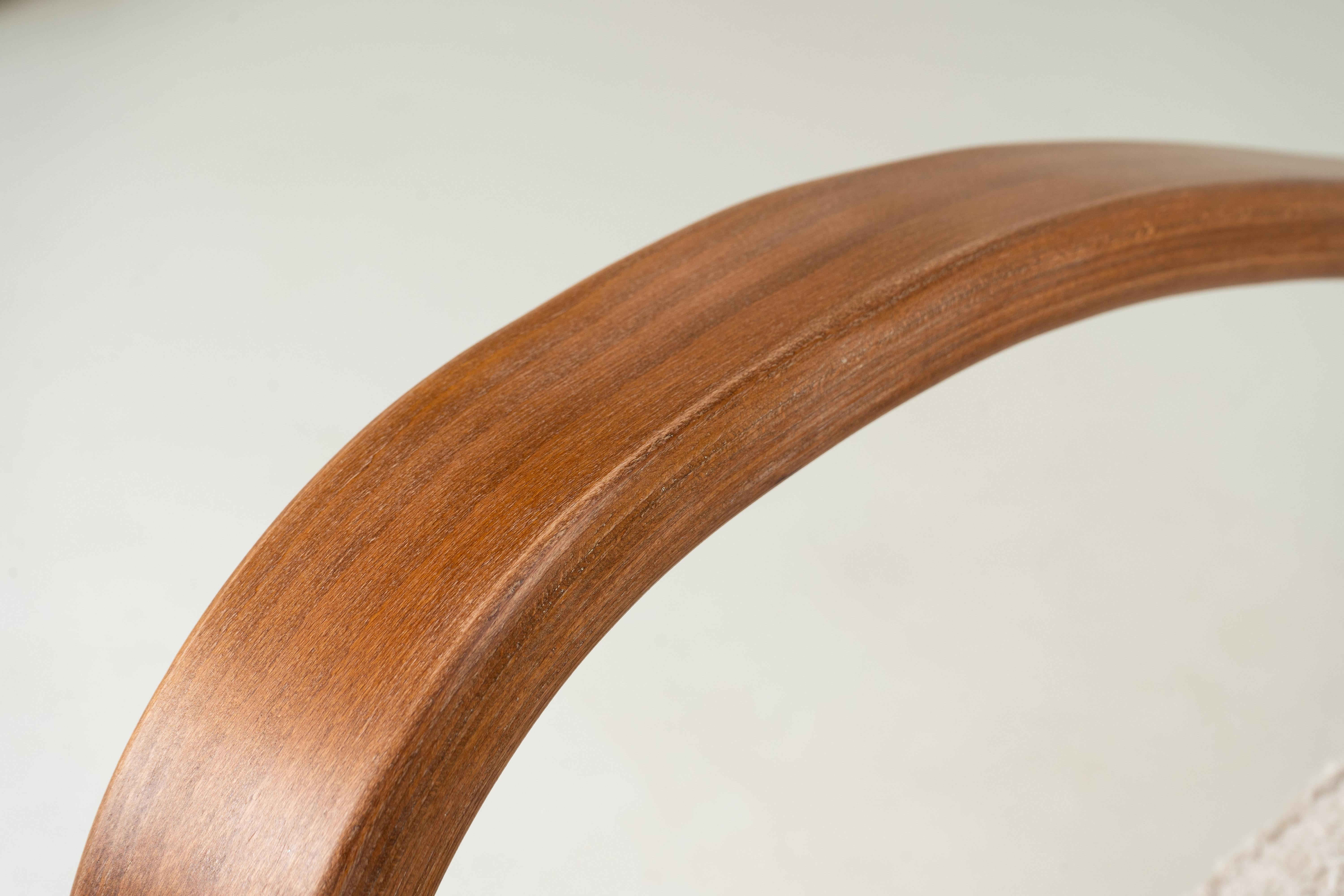 A Pair of Halabala Style Chairs with Curved Arms and Legs in vendita 2