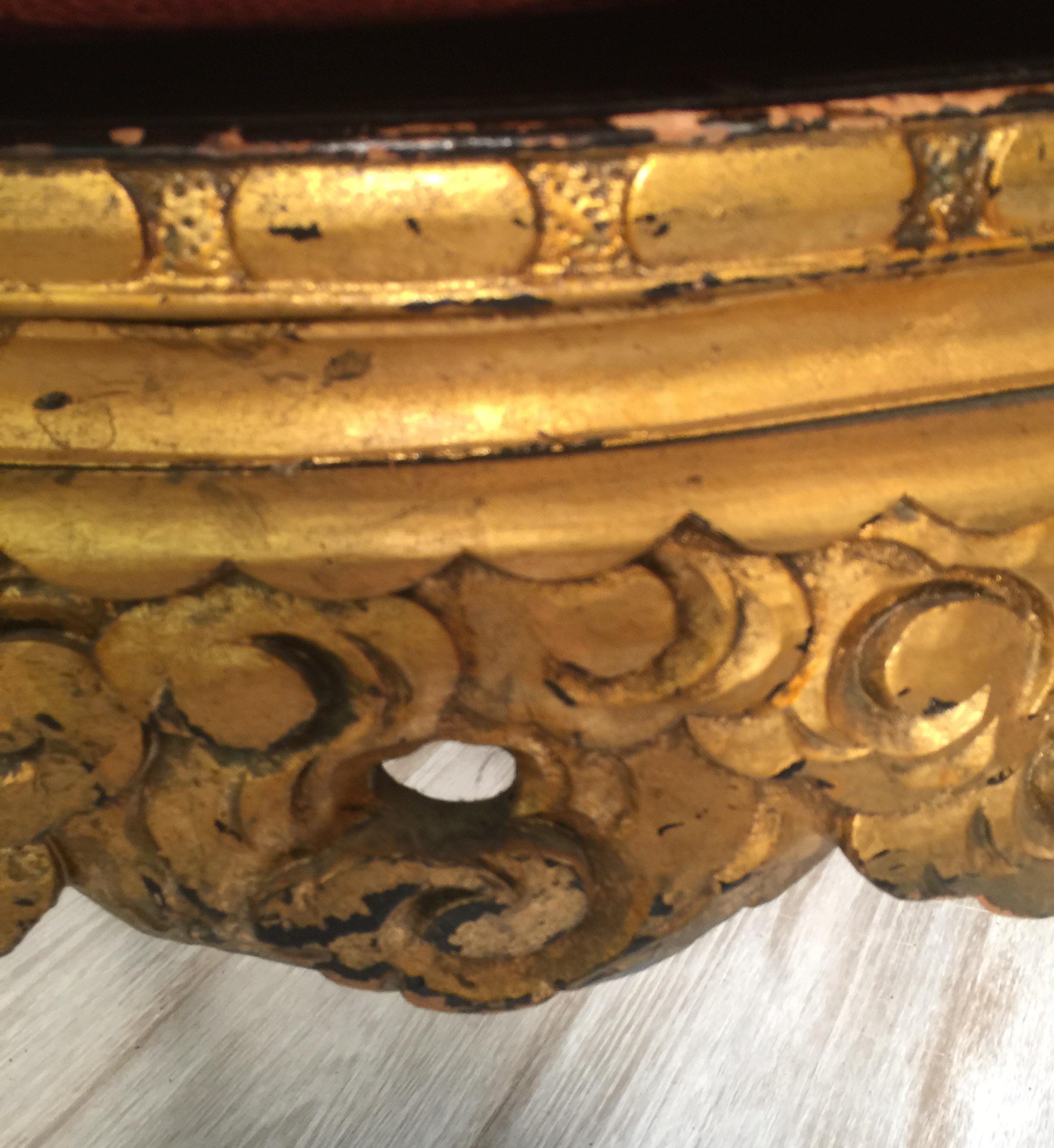 Pair of Hand Carved Gilt Japanese Chairs with Silk Cushions 10