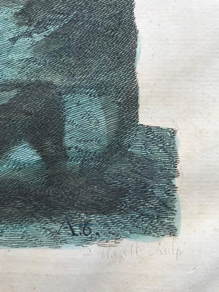 Pair of HandColored Etchings For Sale at 1stDibs