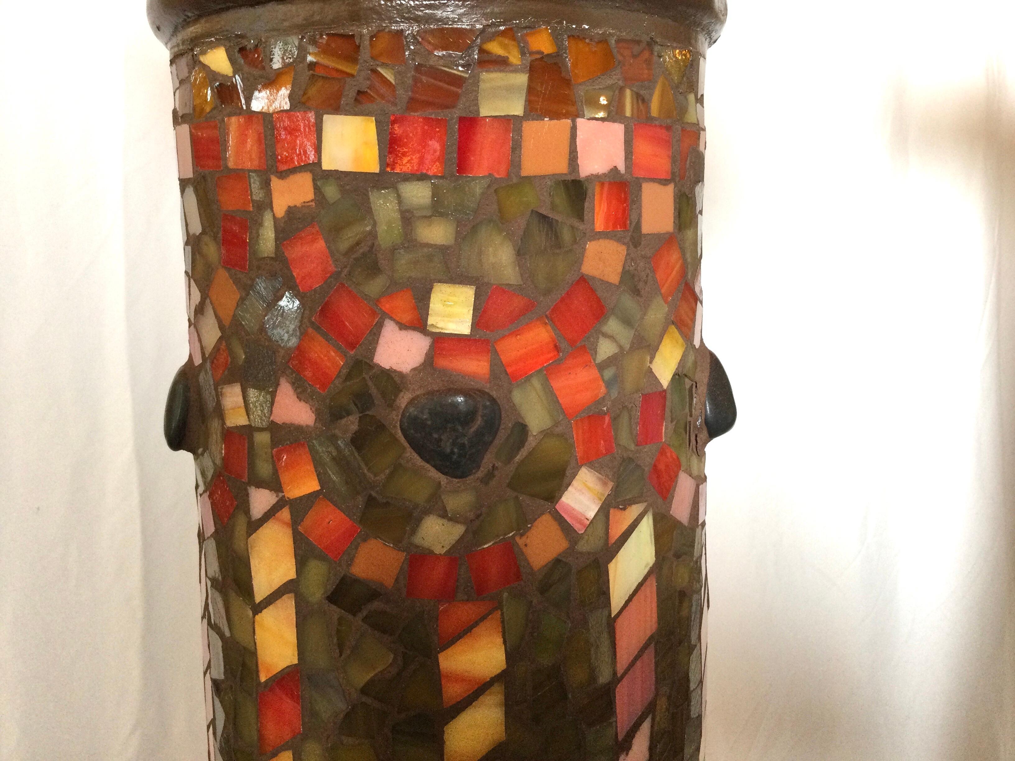 mosaic lit pedestal table