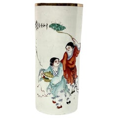 A Pair Of Hand-Painted Chinese Porcelain Vases