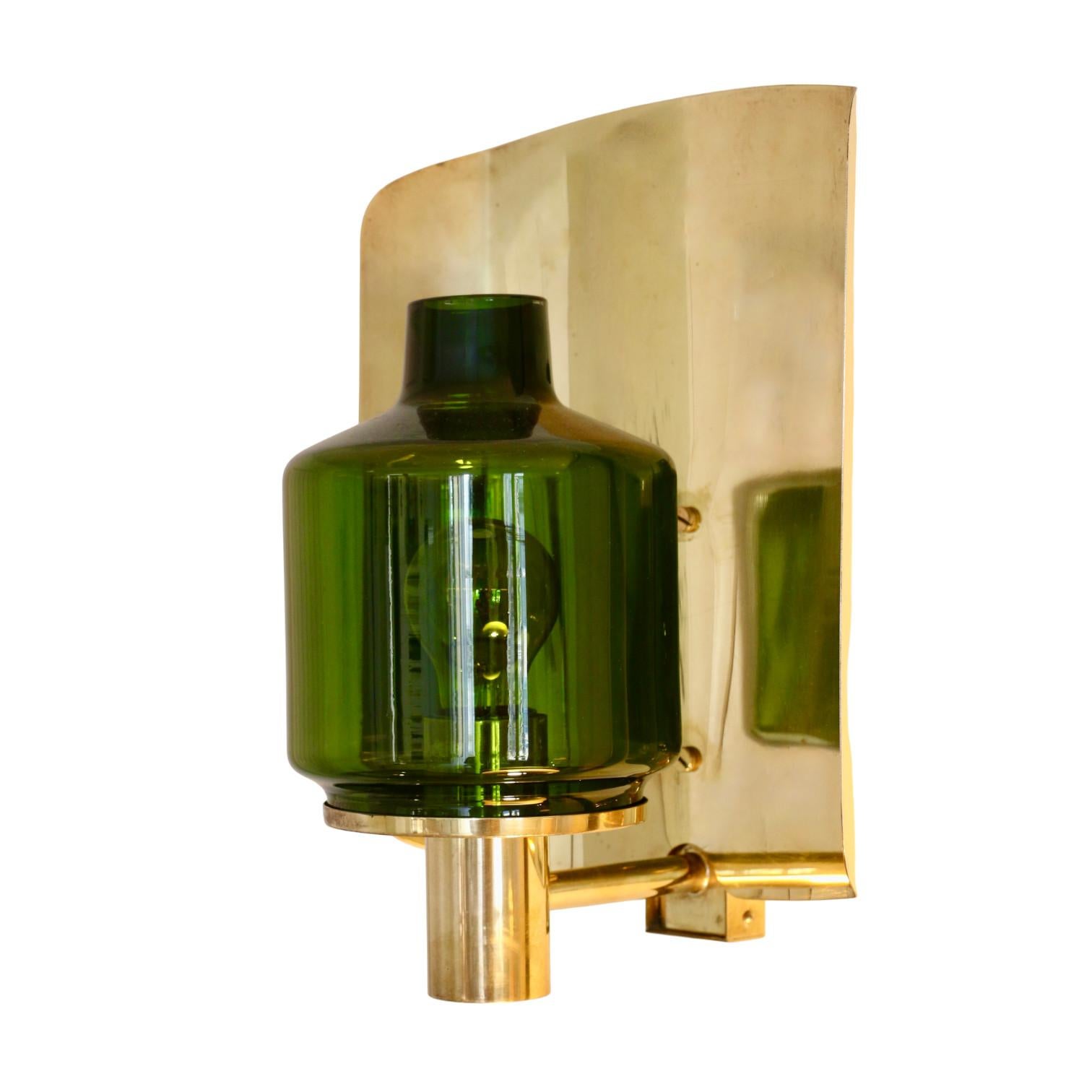 Brass A pair of Hans Agne Jakobsson sconces, Sweden 60s. For Sale