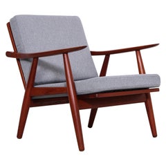 Pair of Hans J Wegner GE-270 Teak Easy Chairs, 1950s