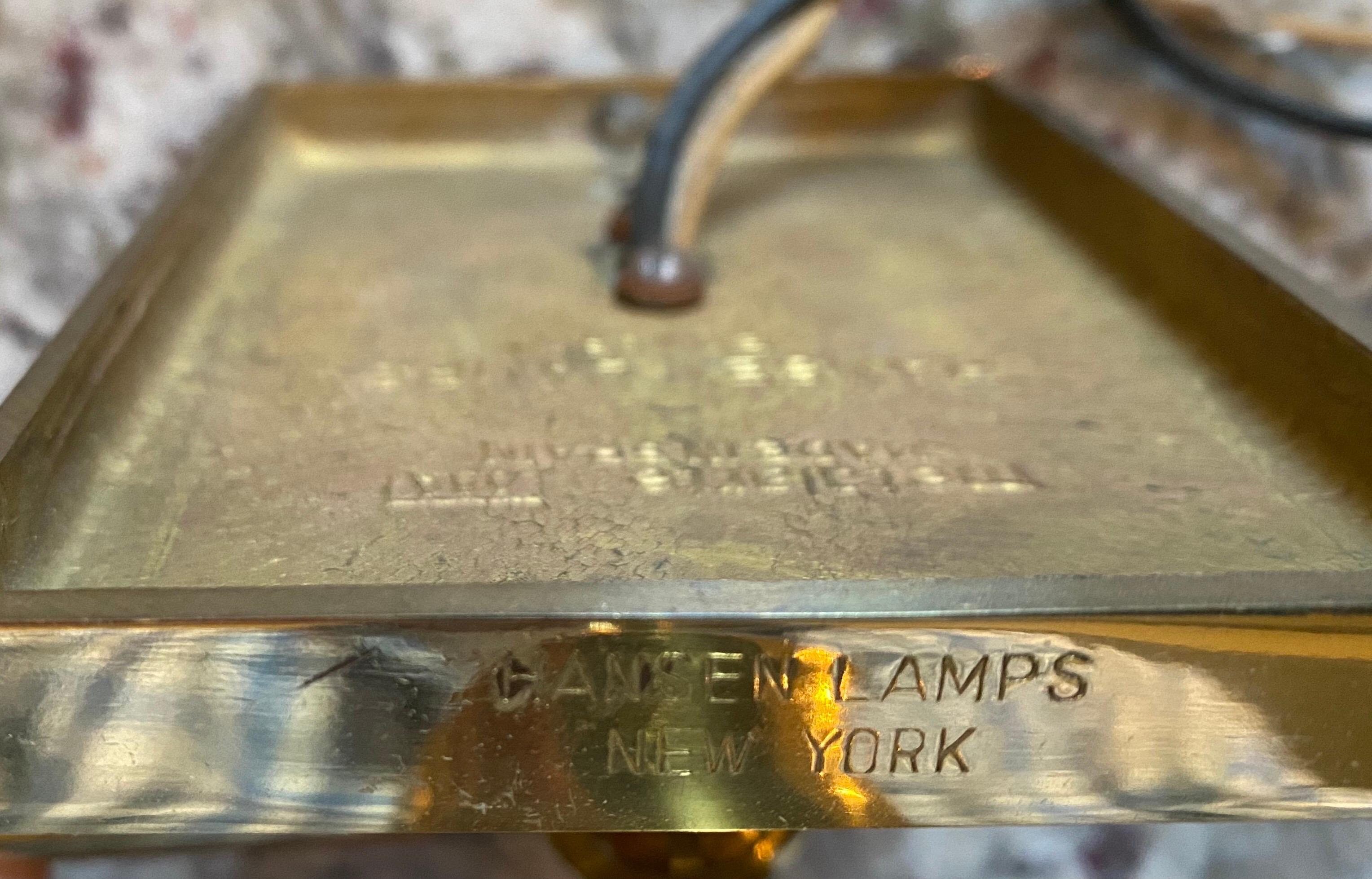 Designed by George W. Hansen in 1947, circa 1980s. Manufactured by Metalarte, Spain with original cast brass maker's mark and 