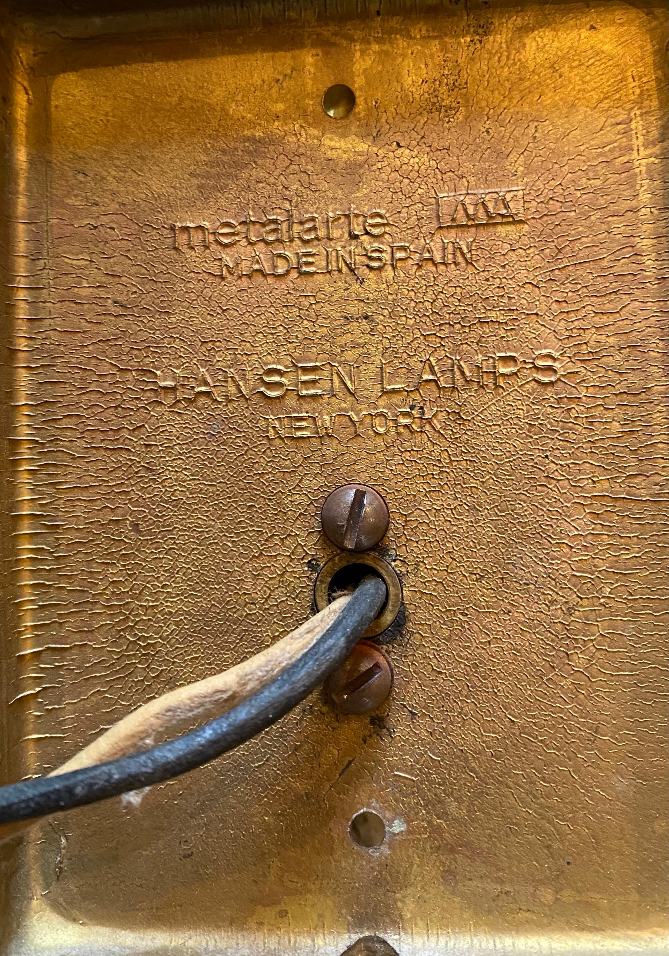 Mid-Century Modern Pair of Hansen Brass Swing Arm Wall Lamps