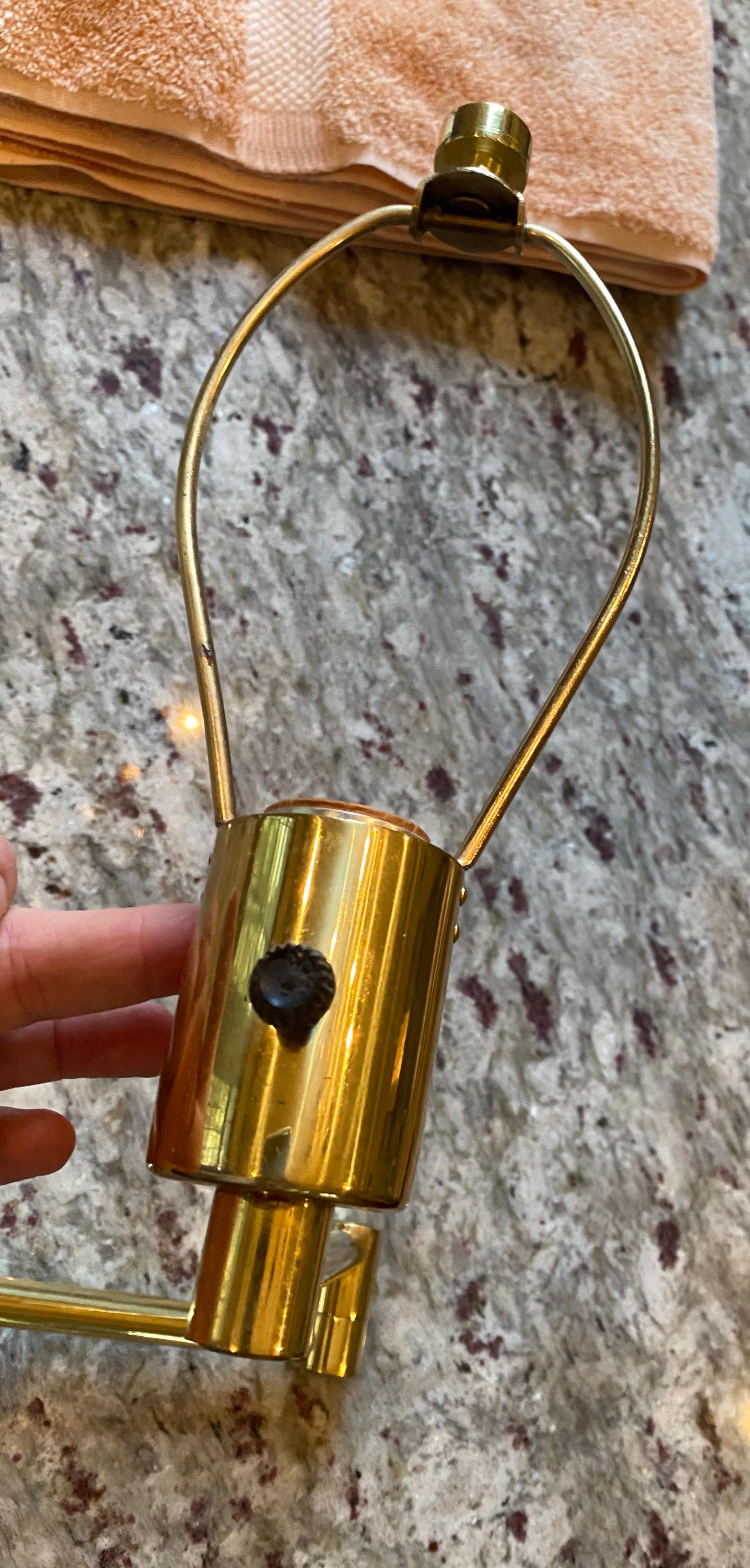 Spanish Pair of Hansen Brass Swing Arm Wall Lamps