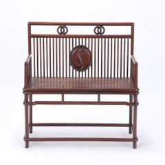 Paire de bancs chinois en bois de feuillus, début du 20e siècle