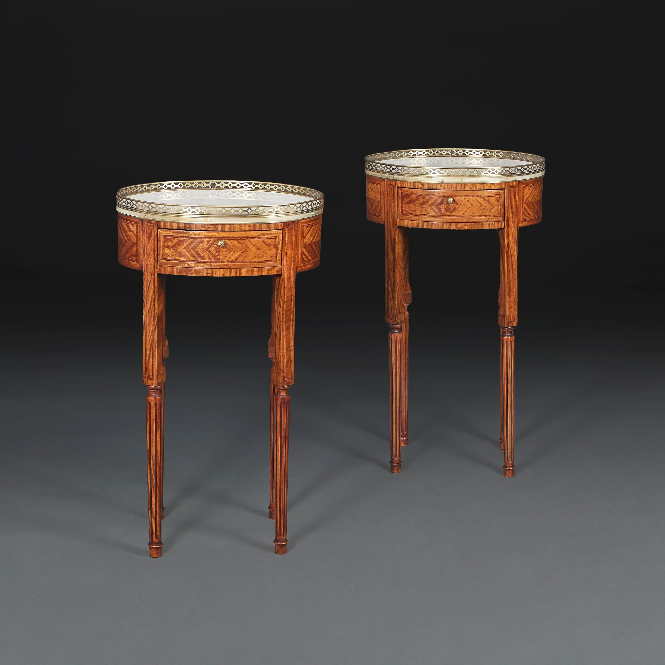 Louis XVI A Pair of Harewood and Rosewood Parquetry Occasional Tables 