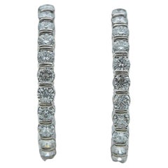 Pair of Harry Winston Diamond Hoops