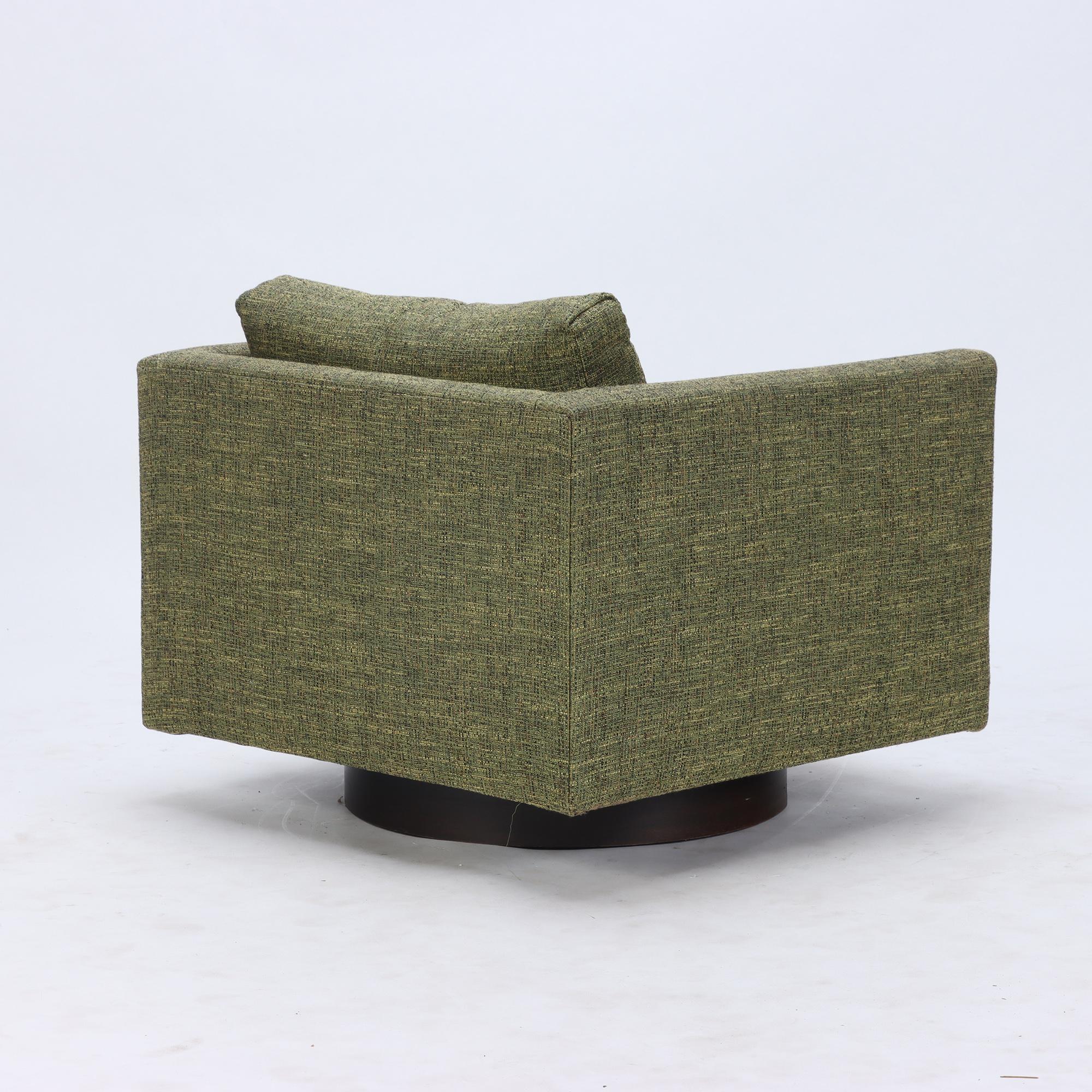 Fabric Pair of Harvey Probber Upholstered Lounge Chairs, circa 1970