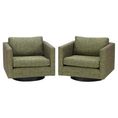 Vintage Pair of Harvey Probber Upholstered Lounge Chairs, circa 1970