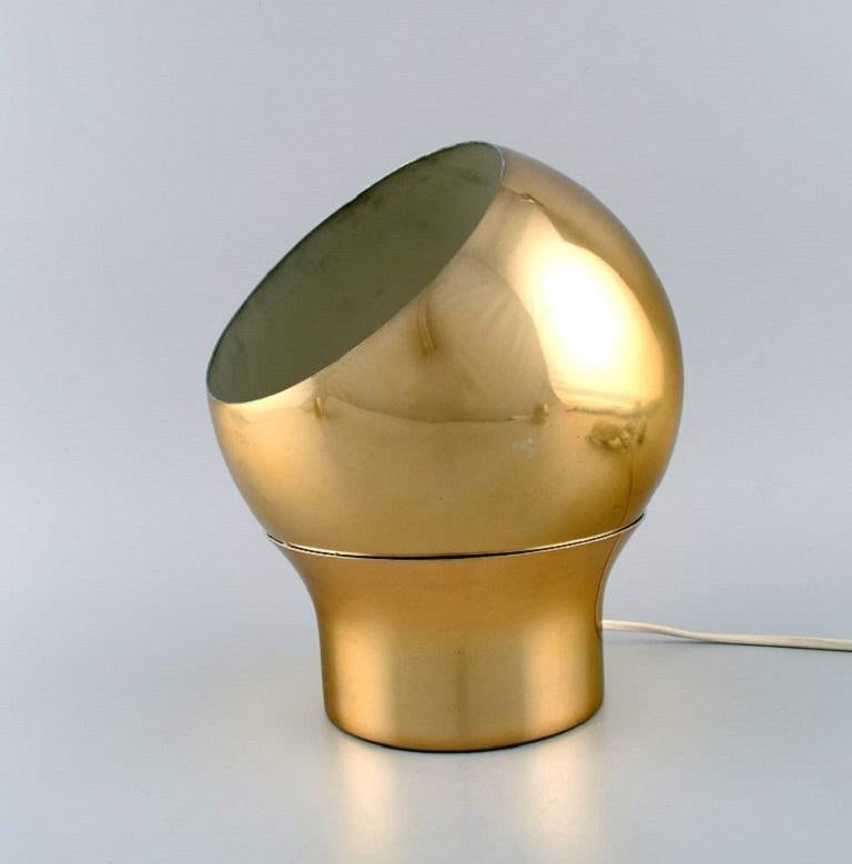 Late 20th Century Pair of Hemi Table / Wall Lamps in Brass, Swedish Design, 1970s