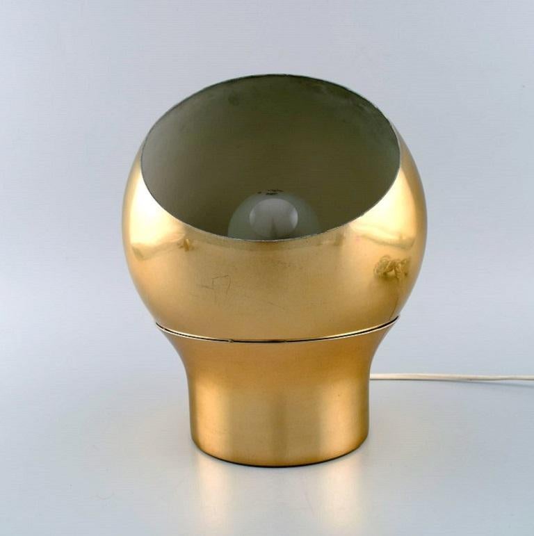 Pair of Hemi Table / Wall Lamps in Brass, Swedish Design, 1970s 1