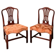 Antique Pair of Hepplewhite Period Mahogany Single Chairs