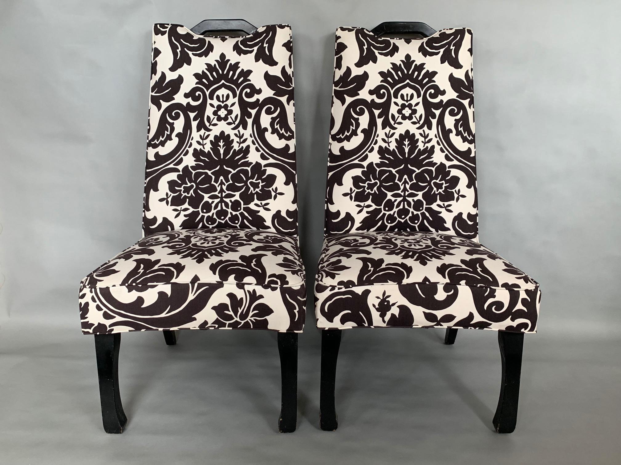 American Pair of High Back Decorator Chairs For Sale