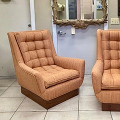 A Pair of High Back Lounge Chairs attributed to Adrian Pearsall
