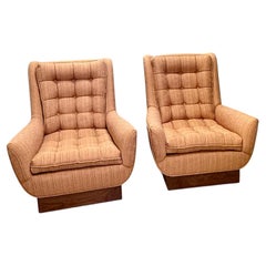 A Pair of High Back Lounge Chairs attributed to Adrian Pearsall