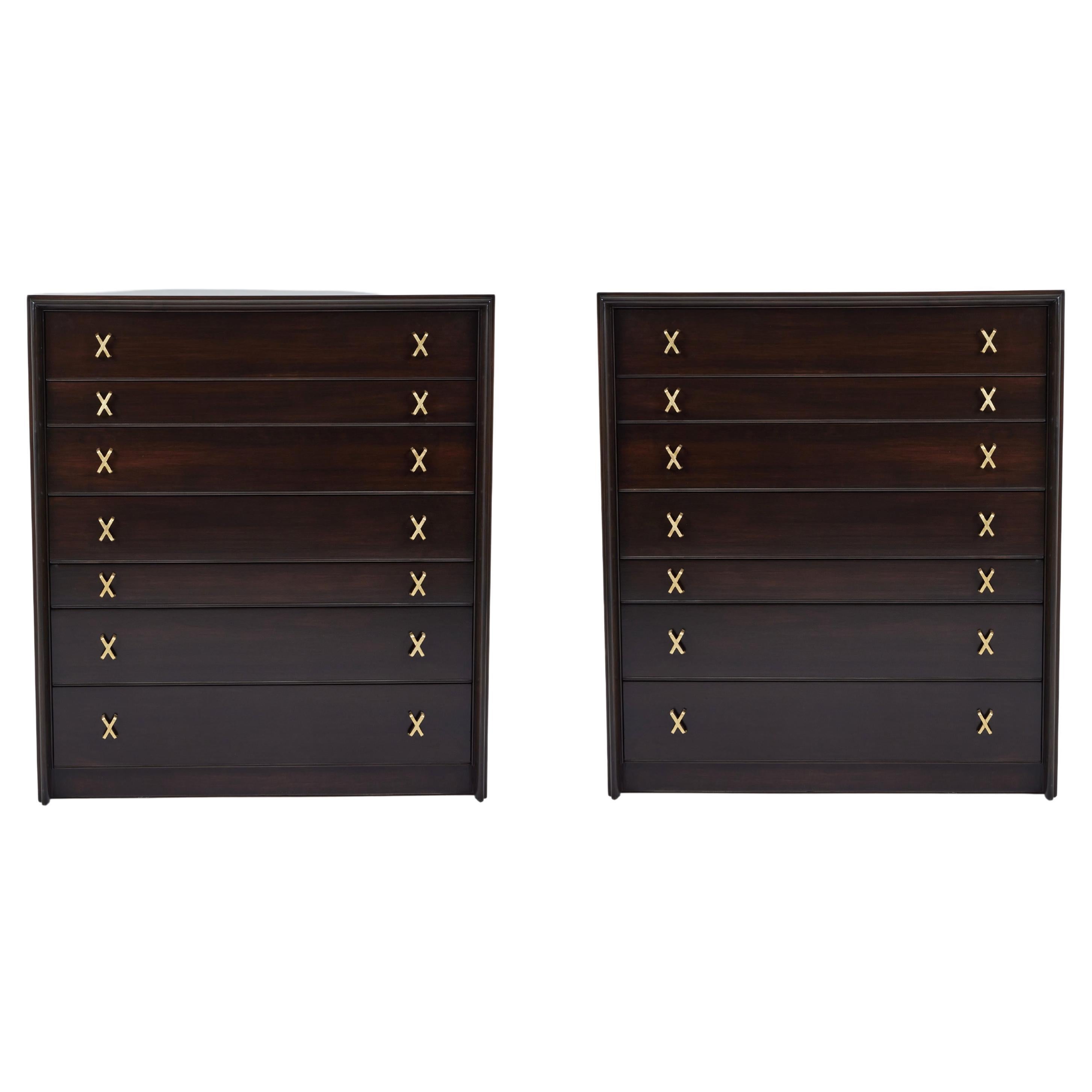 A Pair of High Chests by Paul Frankl for Johnson Furniture For Sale