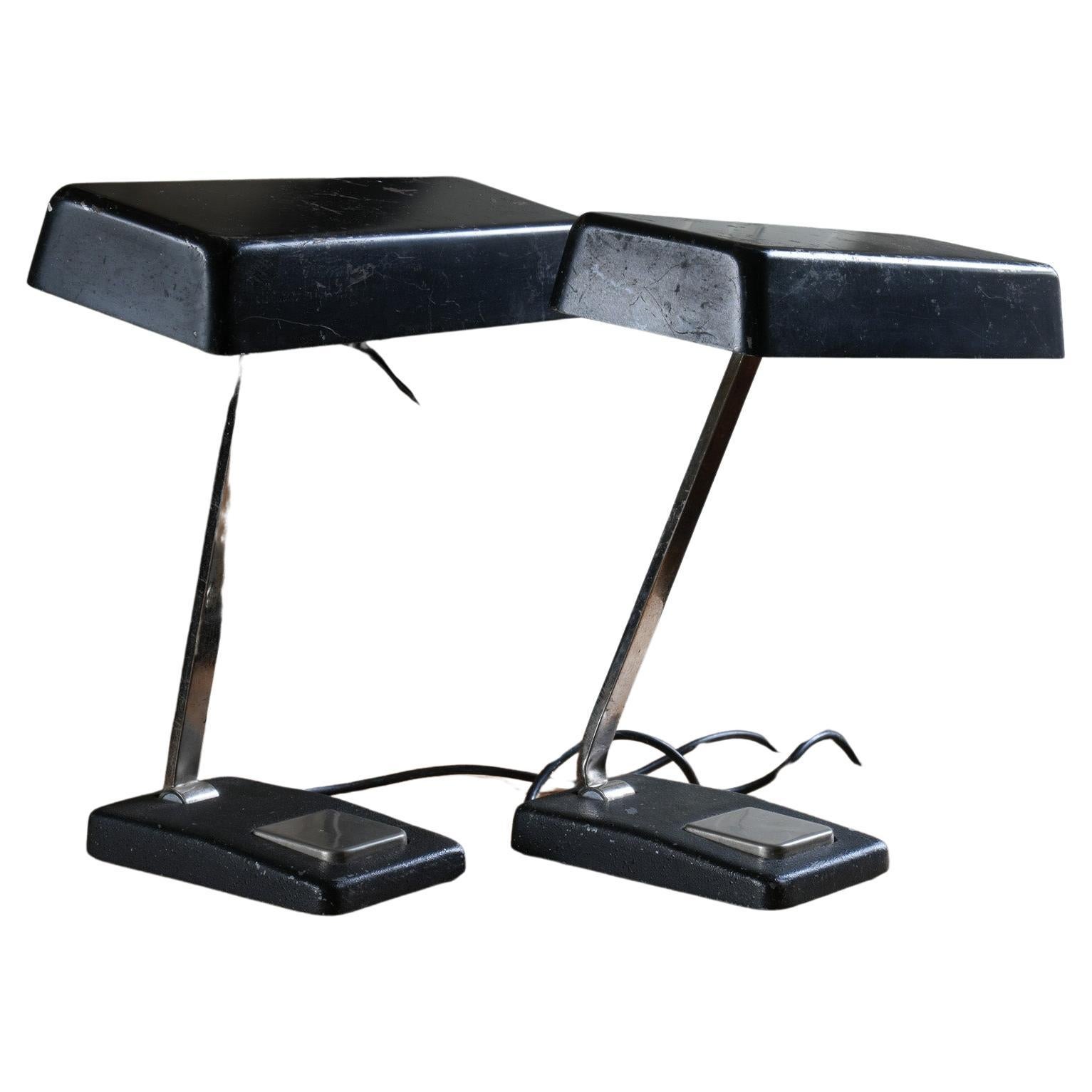 A Pair of Hillebrand Desk Lamps For Sale