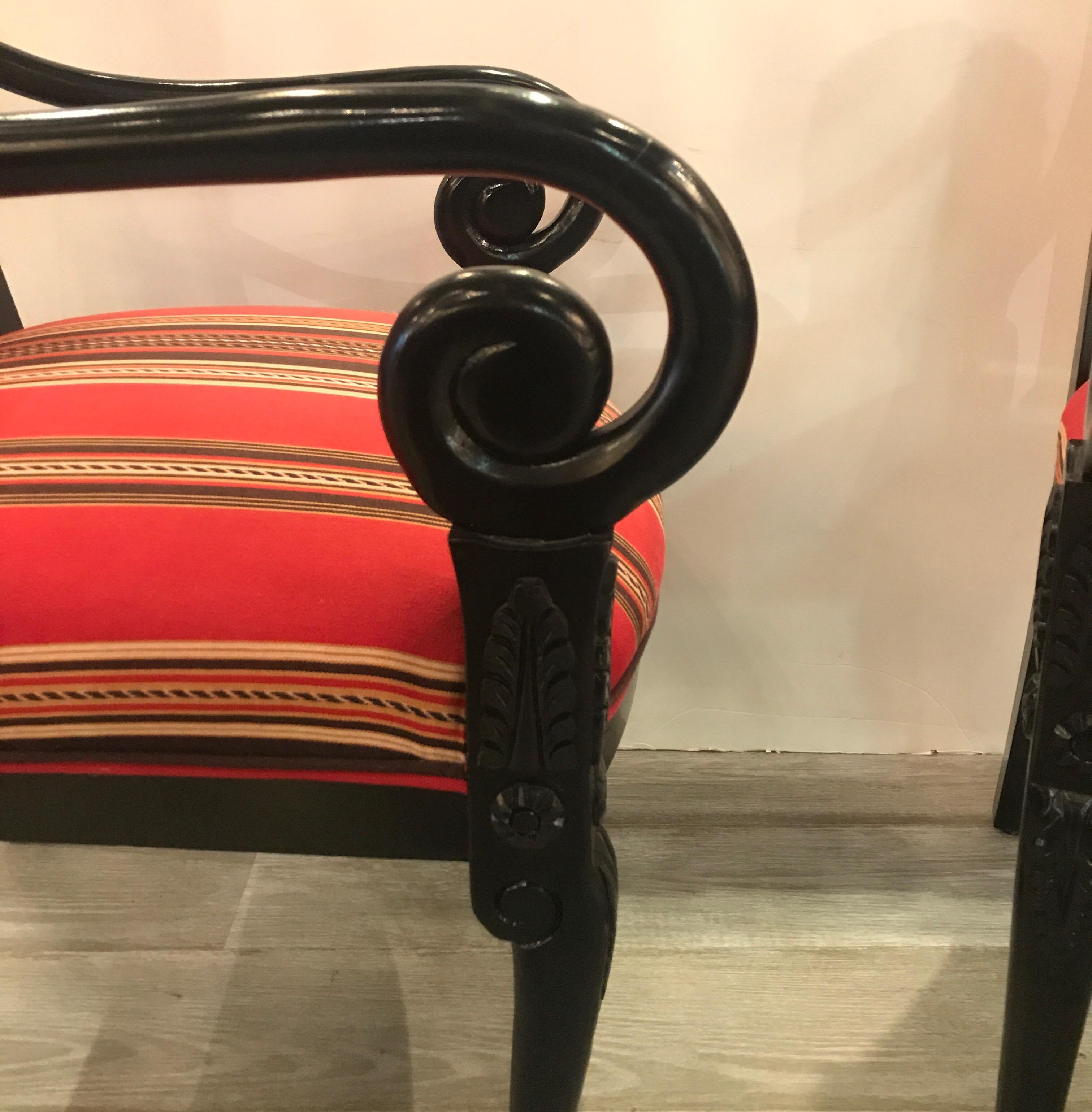 American Pair of Hollywood Regency Neoclassical Armchairs