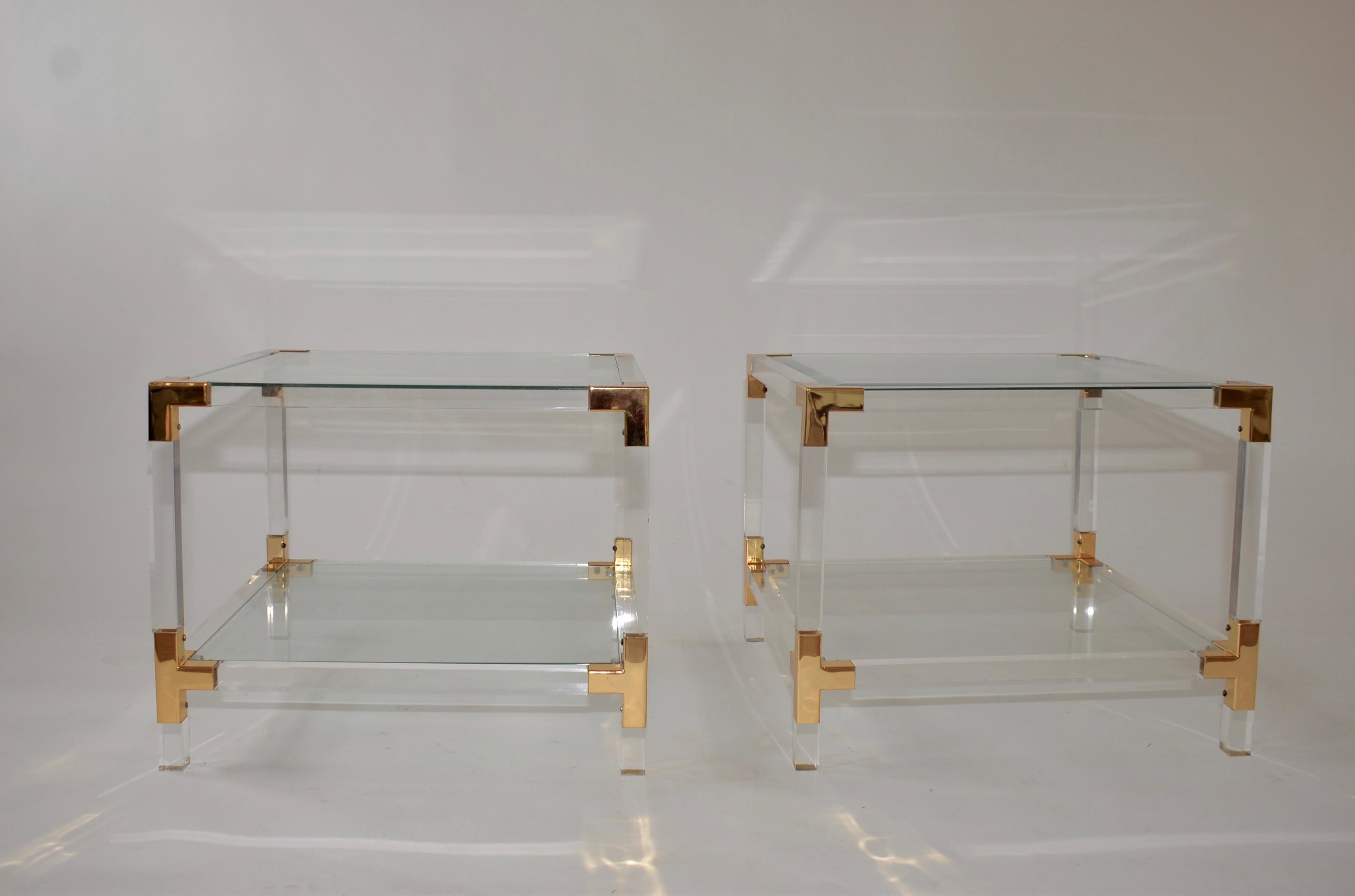 French Pair of Hollywood Regency Side Tables