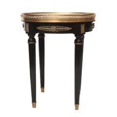 A Pair of Hollywood Regency Style Black Lacquered Side Tables, France 1940.