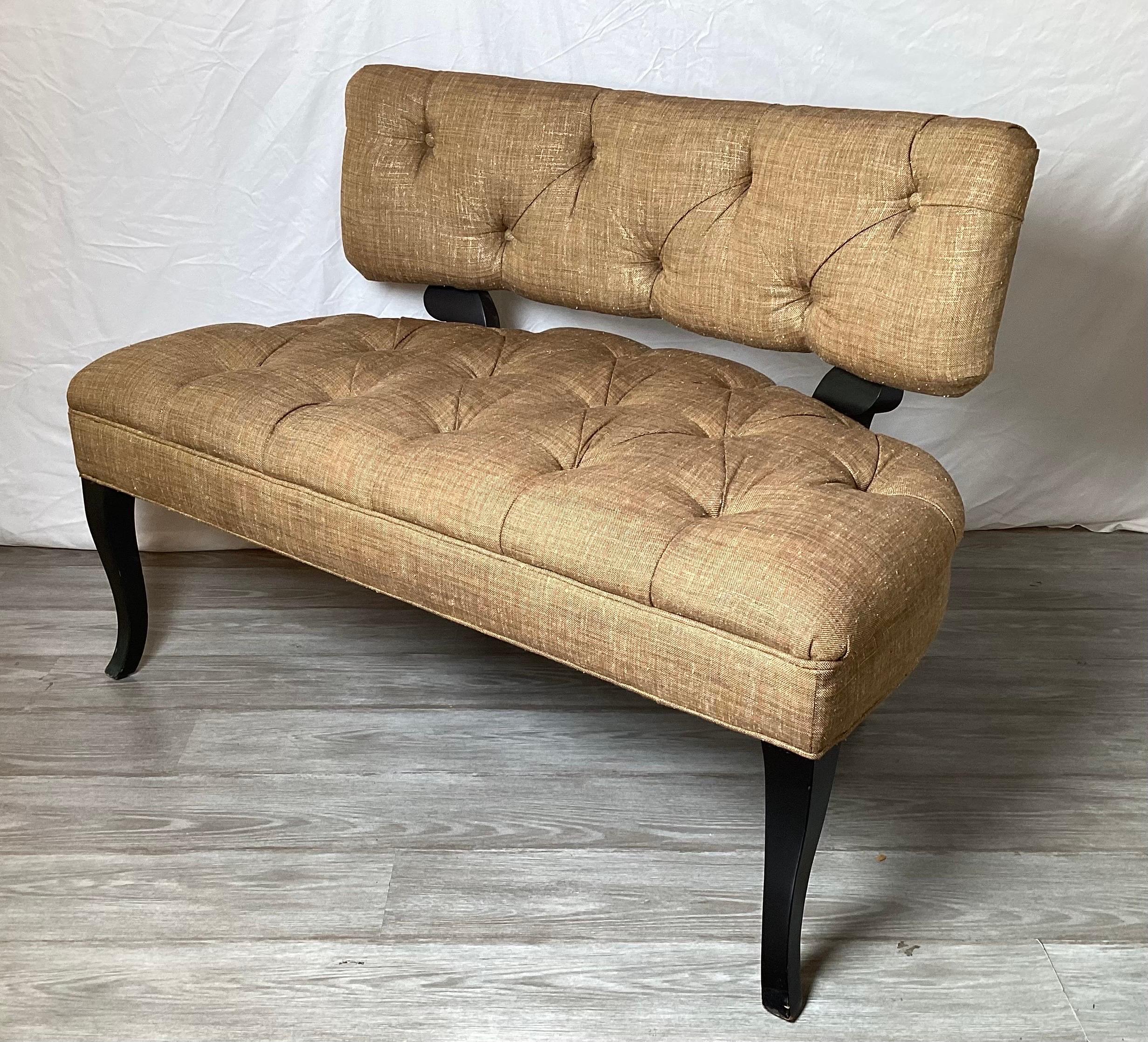 20th Century Pair of Hollywood Regency Tufted Settees