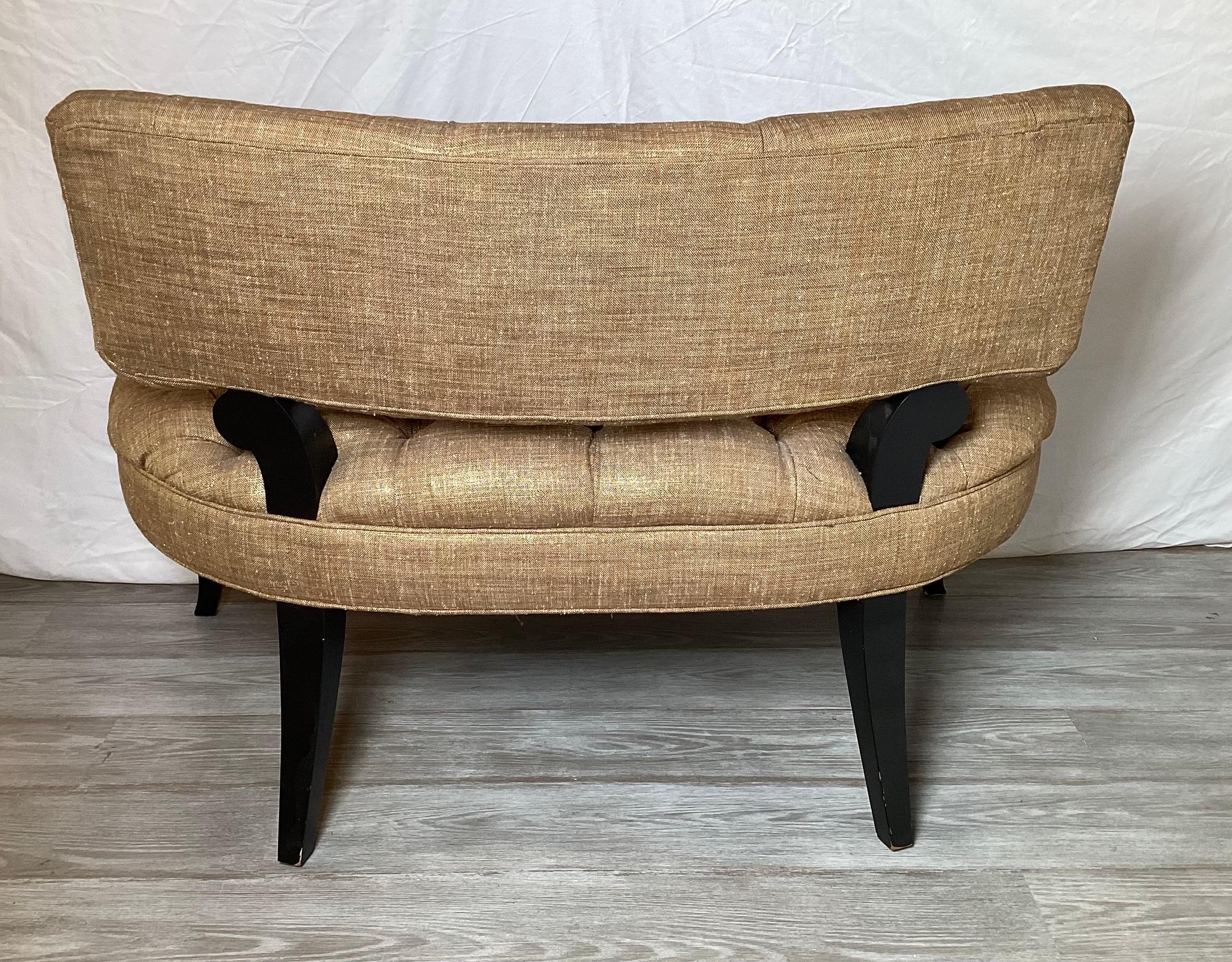 Pair of Hollywood Regency Tufted Settees 1