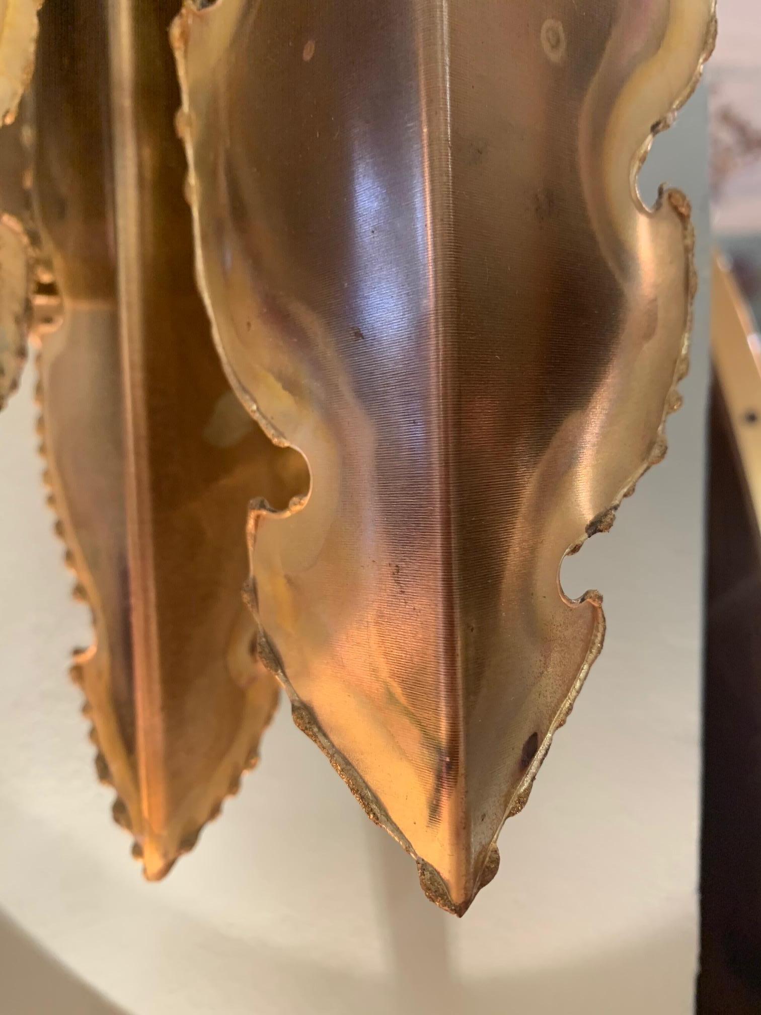 Pair of Holm Sorensen Torch Cut Brass Brutalist Wall Sconces with Two Fittings 2