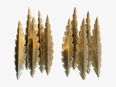 Pair of Holm Sorensen Torch Cut Brutalist Wall Sconces with Three Lights