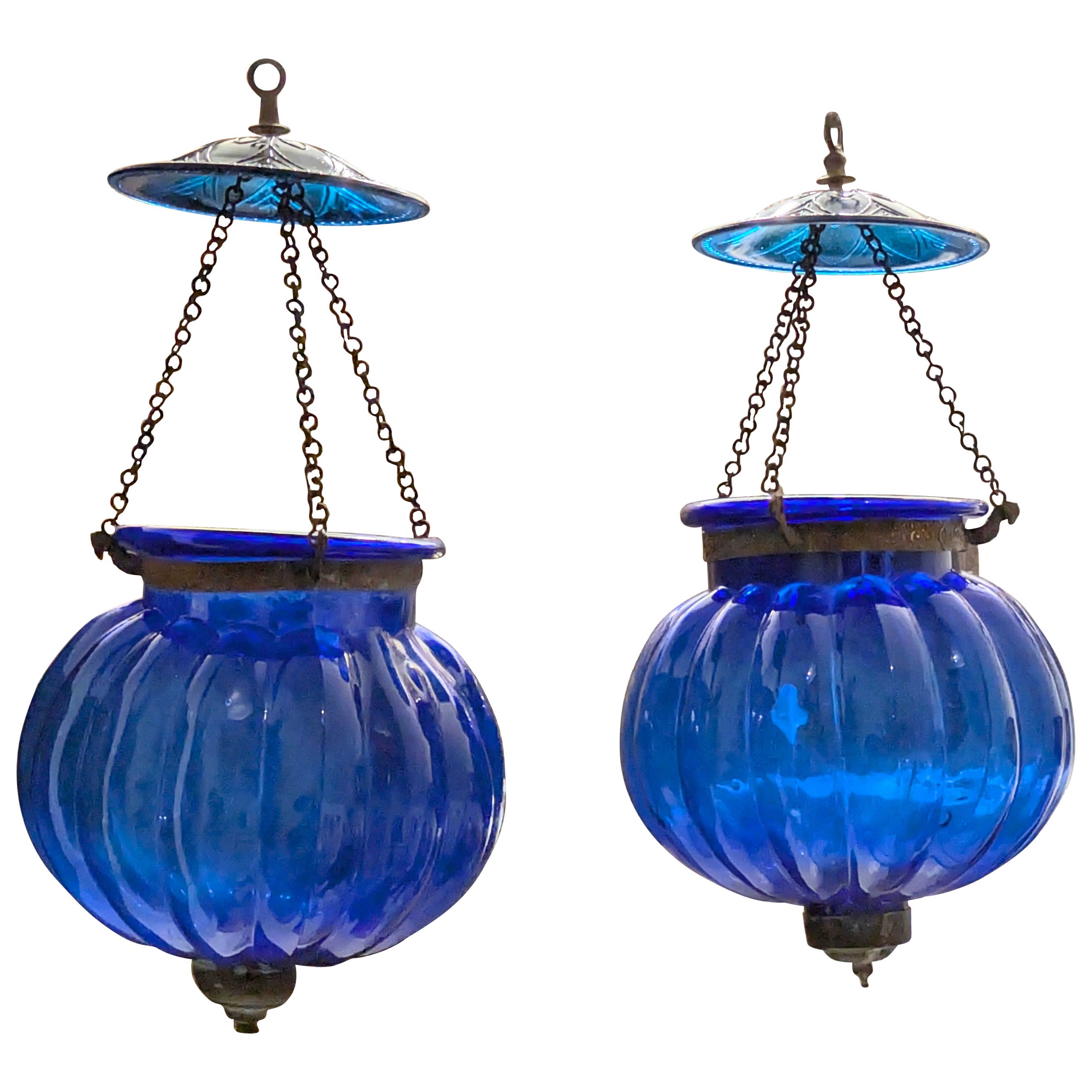 A Pair of Hundi Lamps For Sale