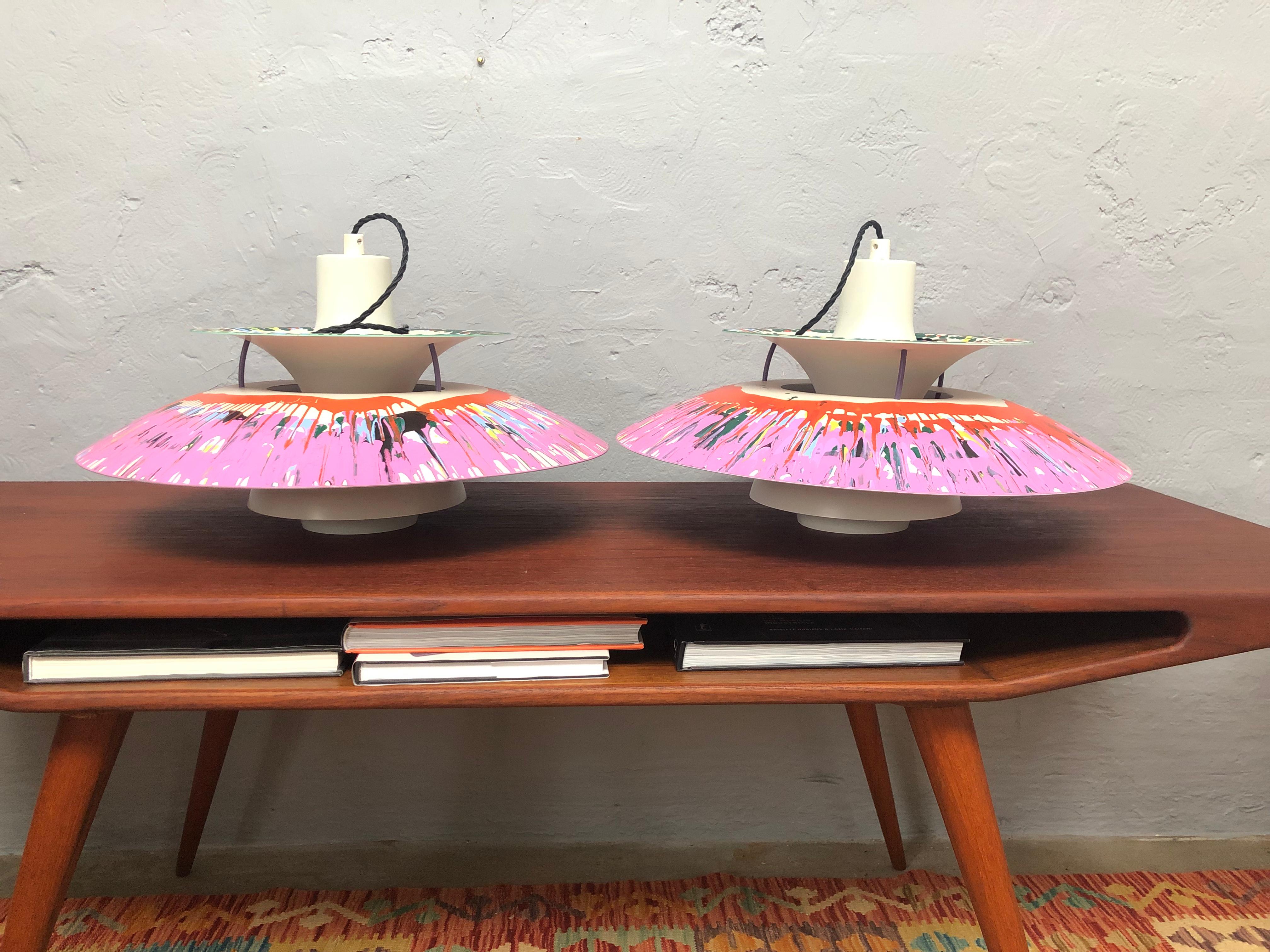 Pair of Iconic Vintage Ph5 Chandeliers for L. Poulsen of Dk with Art Work For Sale 9