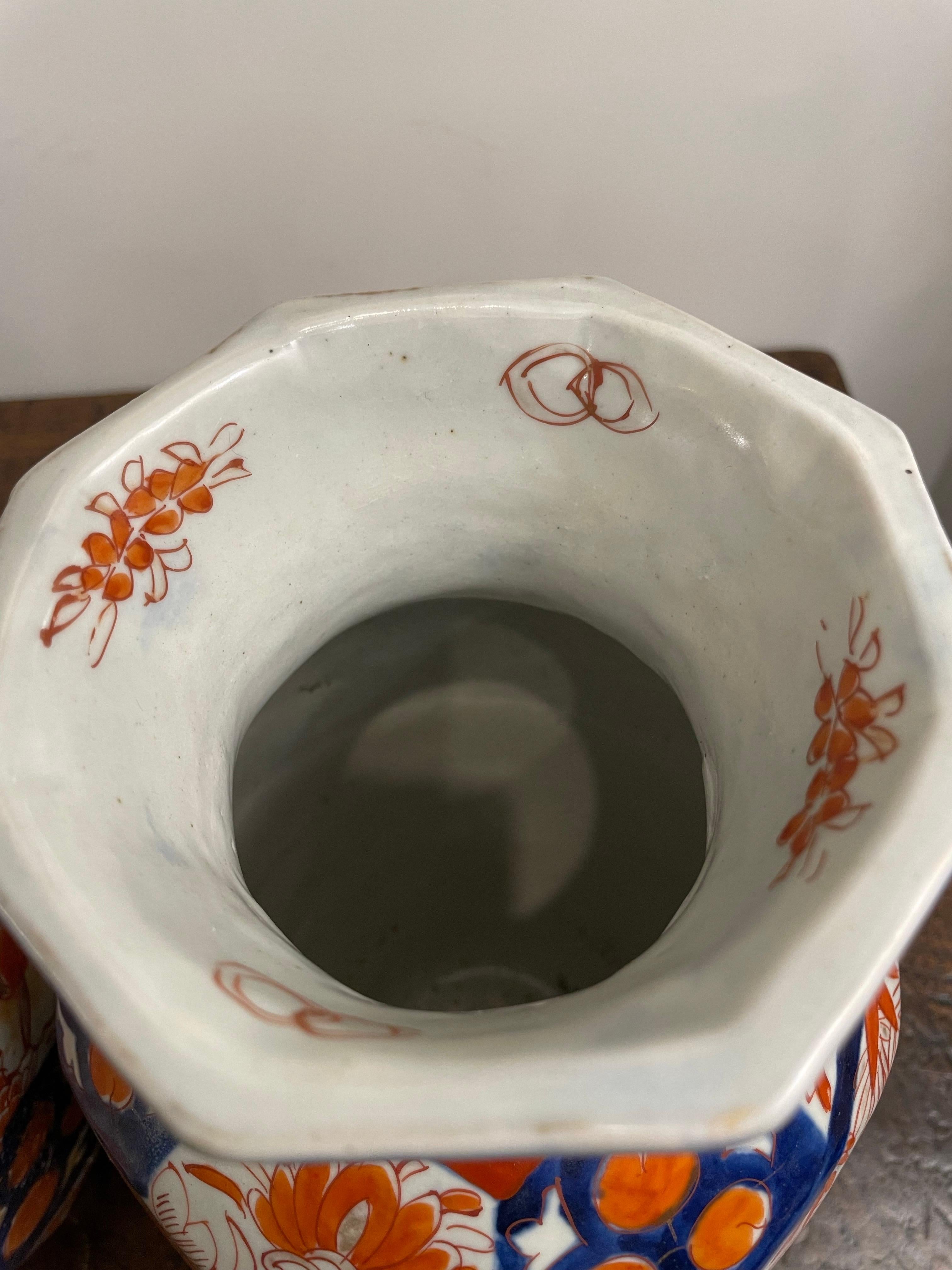 Porcelain A Pair of Imari Vases, 19th Century For Sale