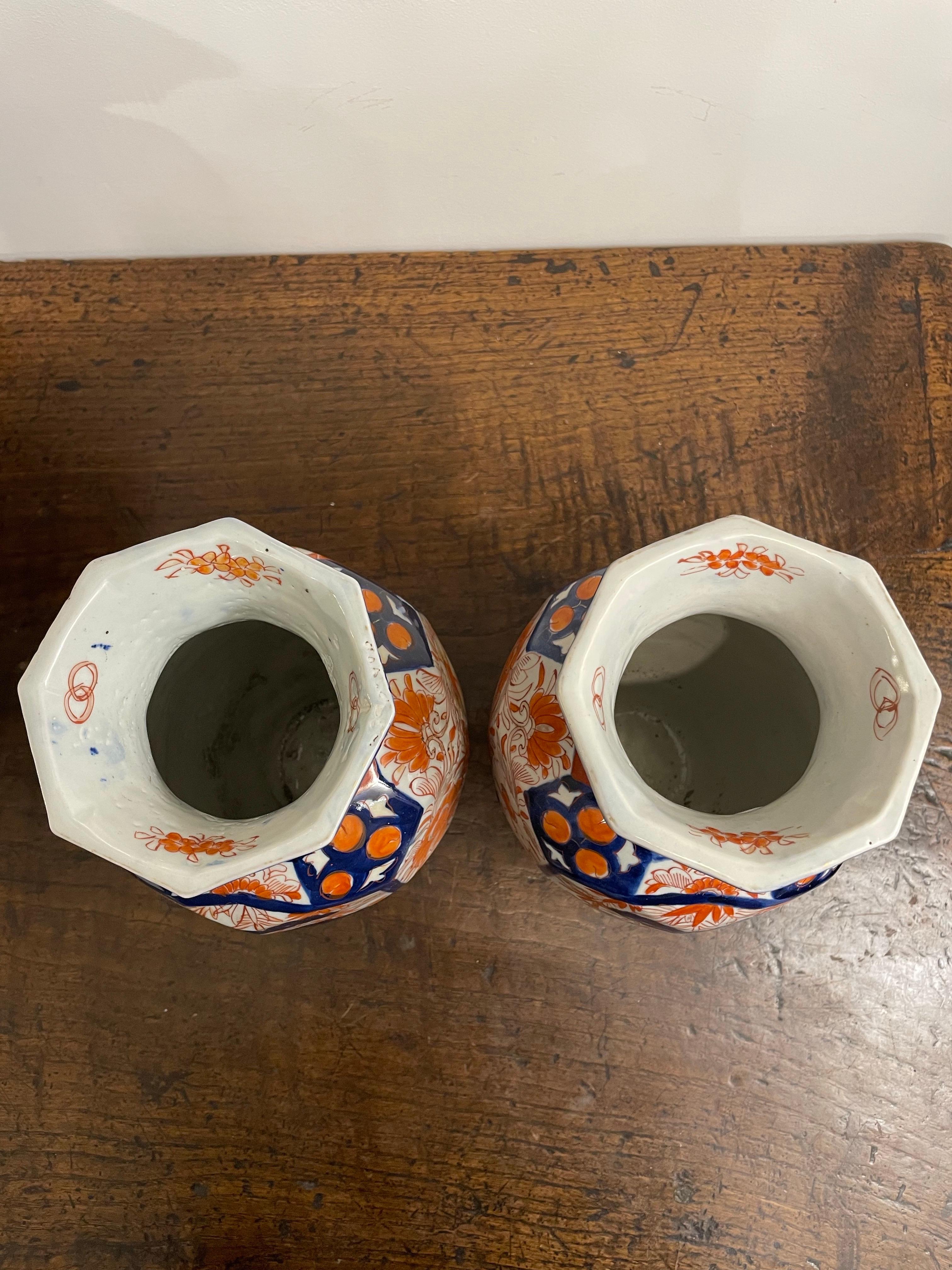 A Pair of Imari Vases, 19th Century For Sale 1