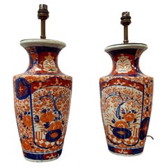 Pair of Imari Vases Now as Lamps