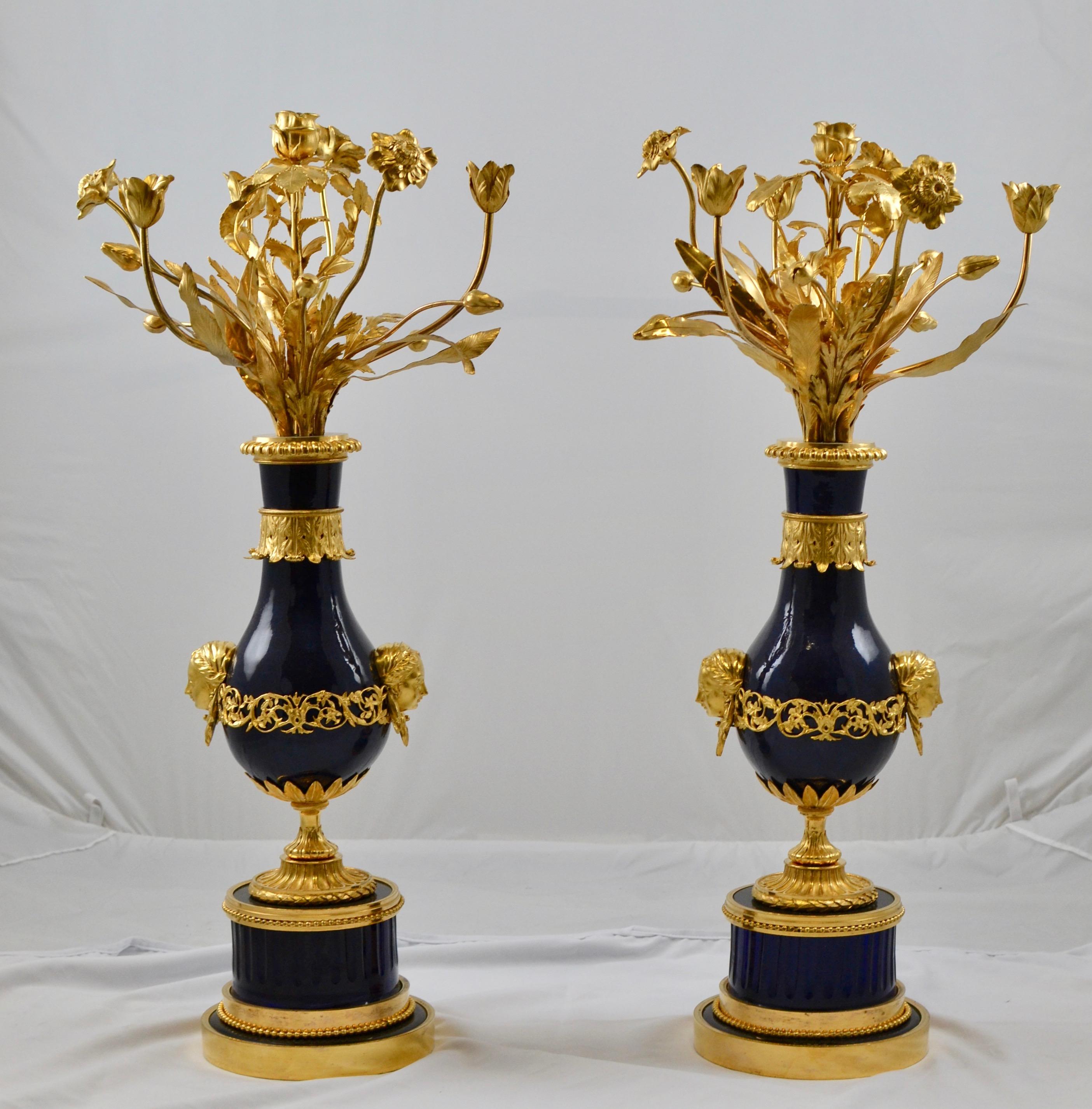 A pair of highly important and large Candelabra, Late 18th Century.  1