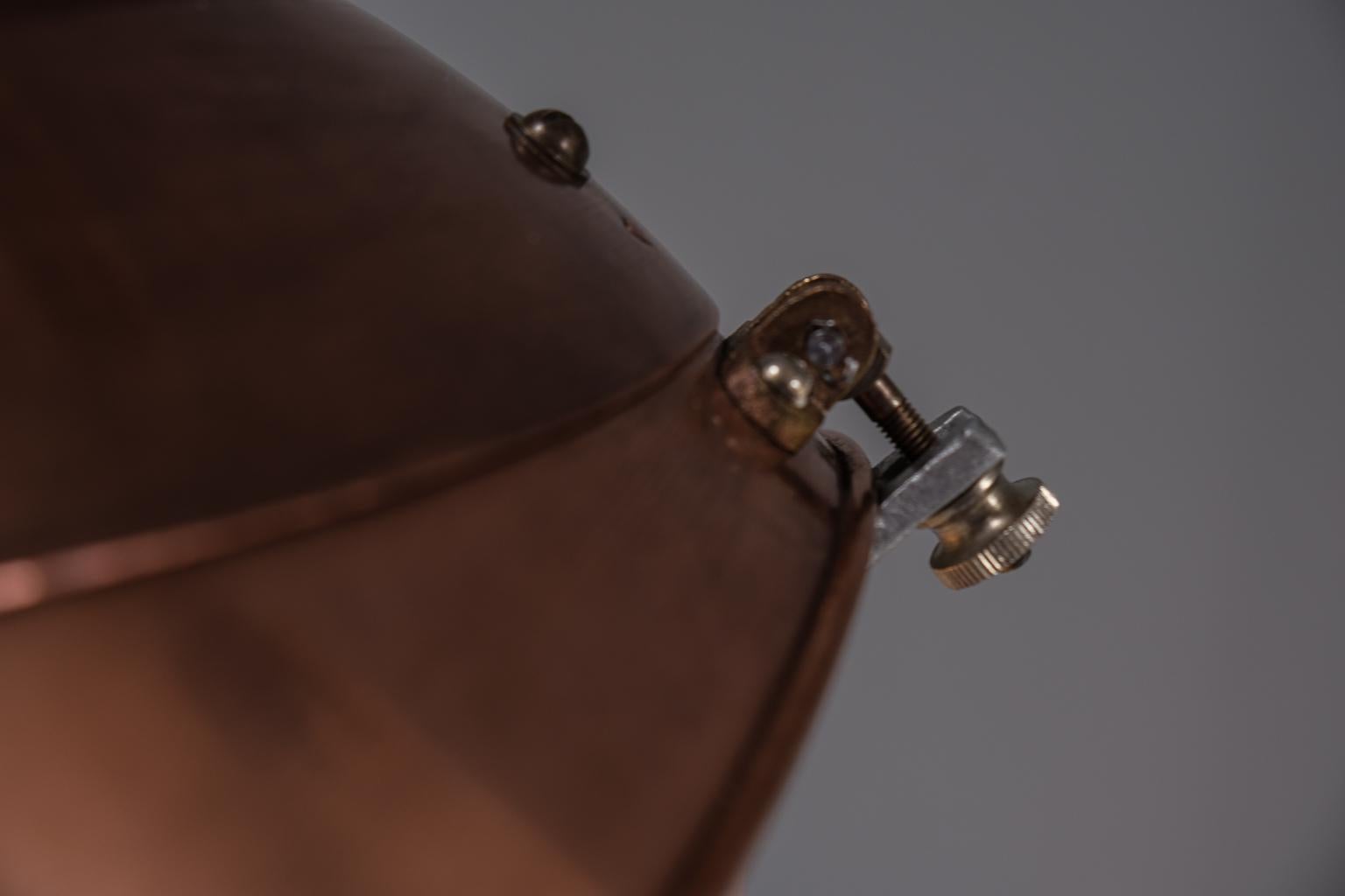 A pair of impressive, French factory lights made of copper and glas im Angebot 6