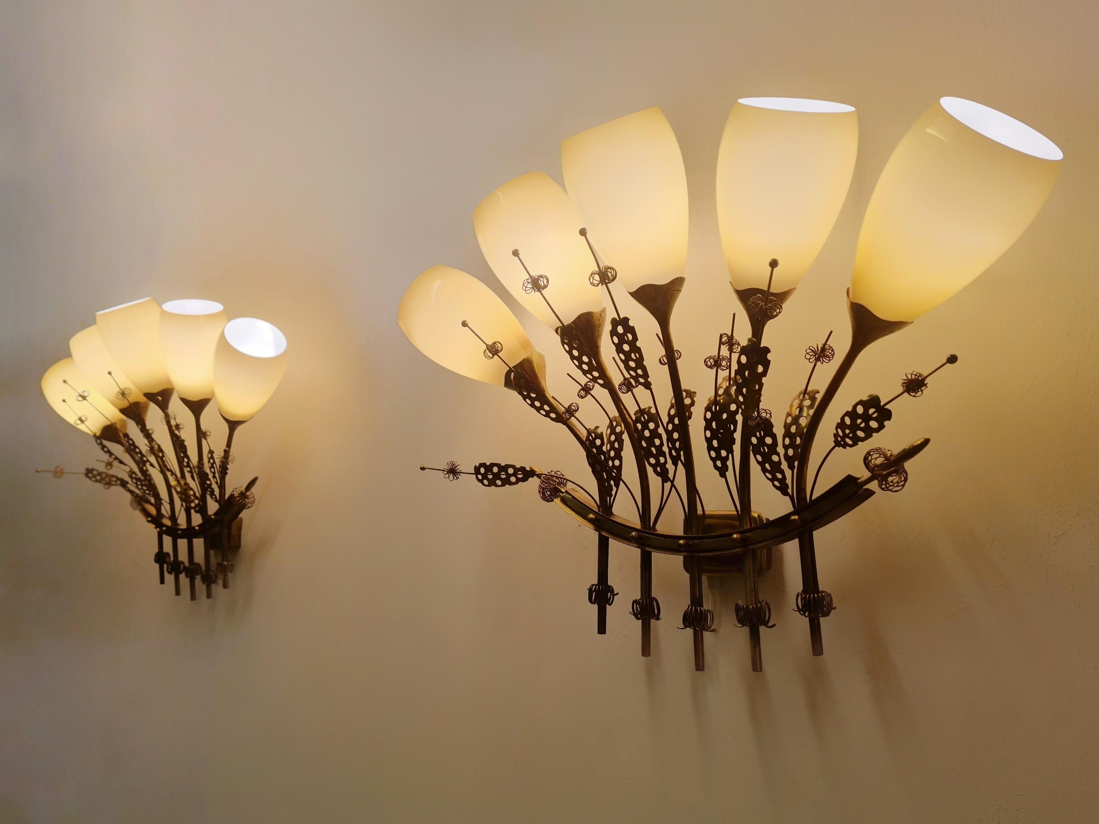 A Pair of Impressive Paavo Tynell Commissioned Wall Lamps, Taito c. 1950s For Sale 3
