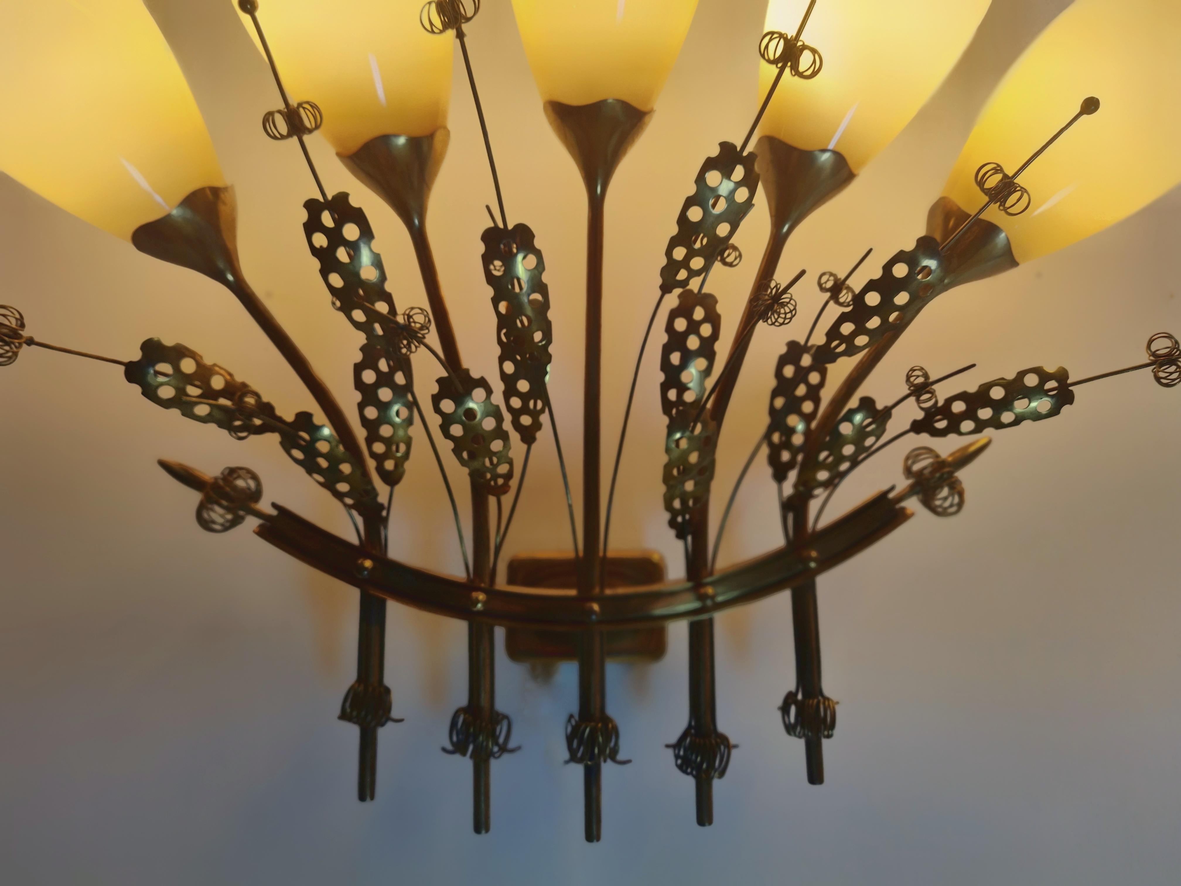 A Pair of Impressive Paavo Tynell Commissioned Wall Lamps, Taito c. 1950s For Sale 4