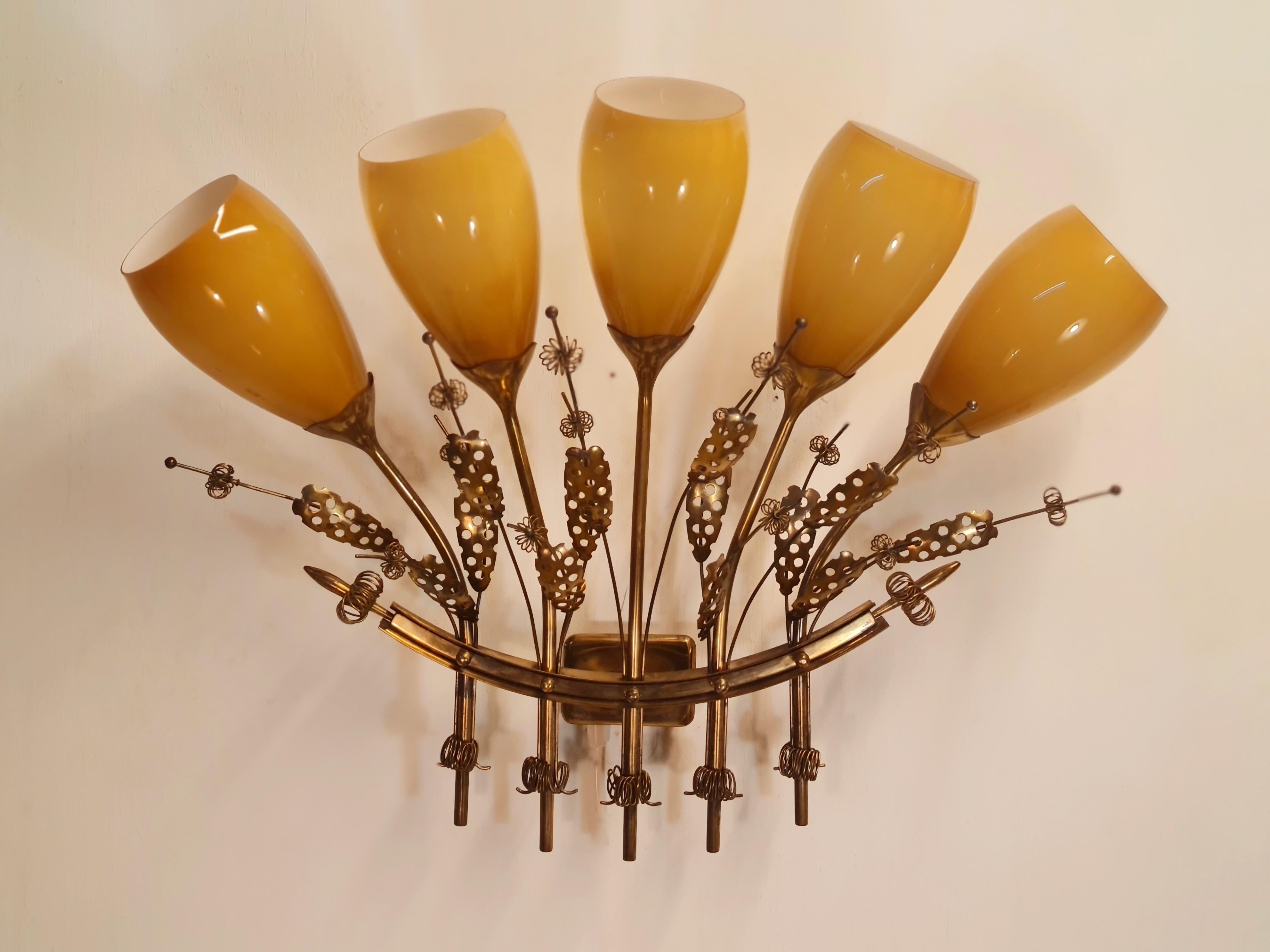 A Pair of Impressive Paavo Tynell Commissioned Wall Lamps, Taito c. 1950s For Sale 8