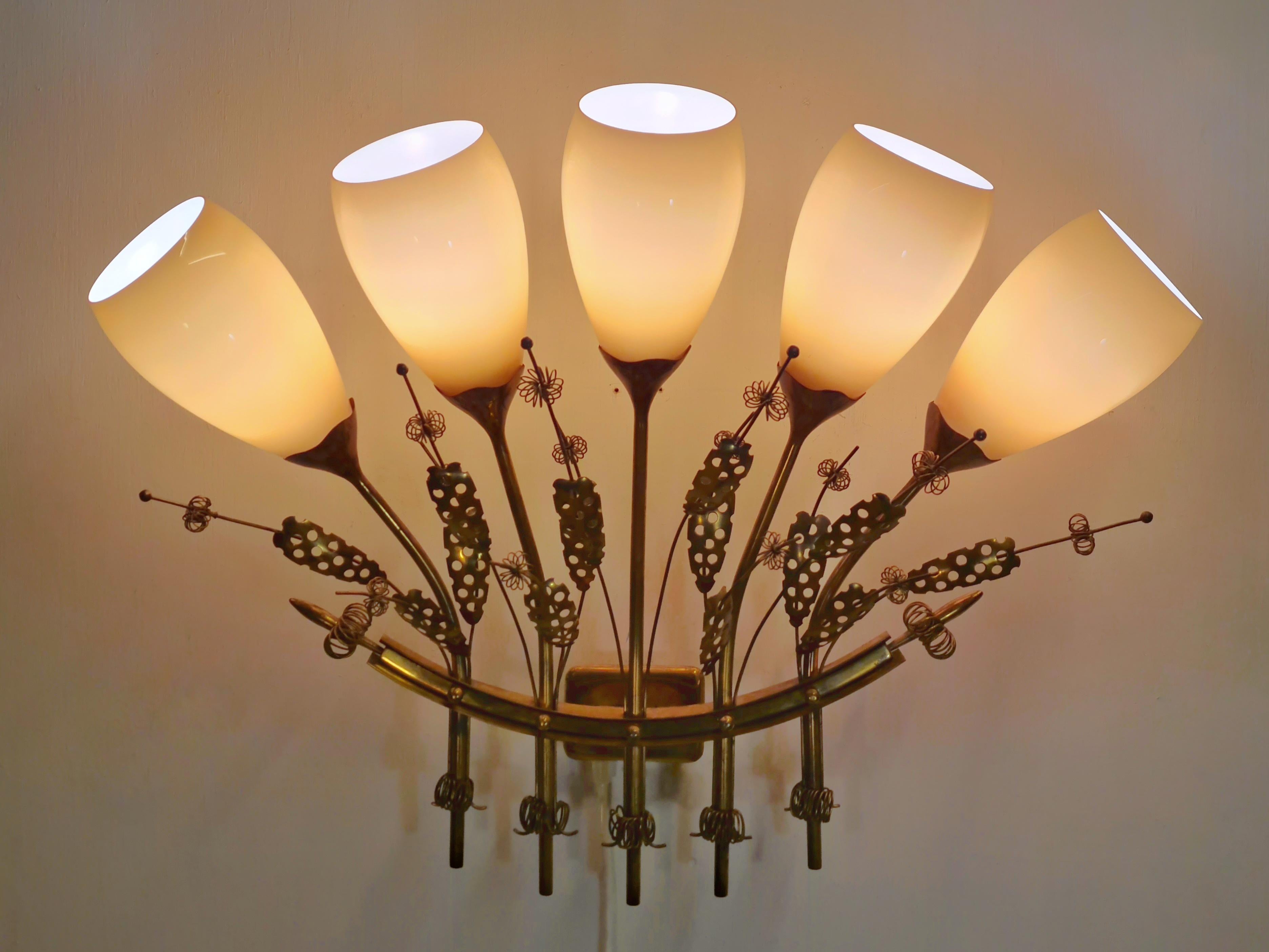 A Pair of Impressive Paavo Tynell Commissioned Wall Lamps, Taito c. 1950s For Sale 9