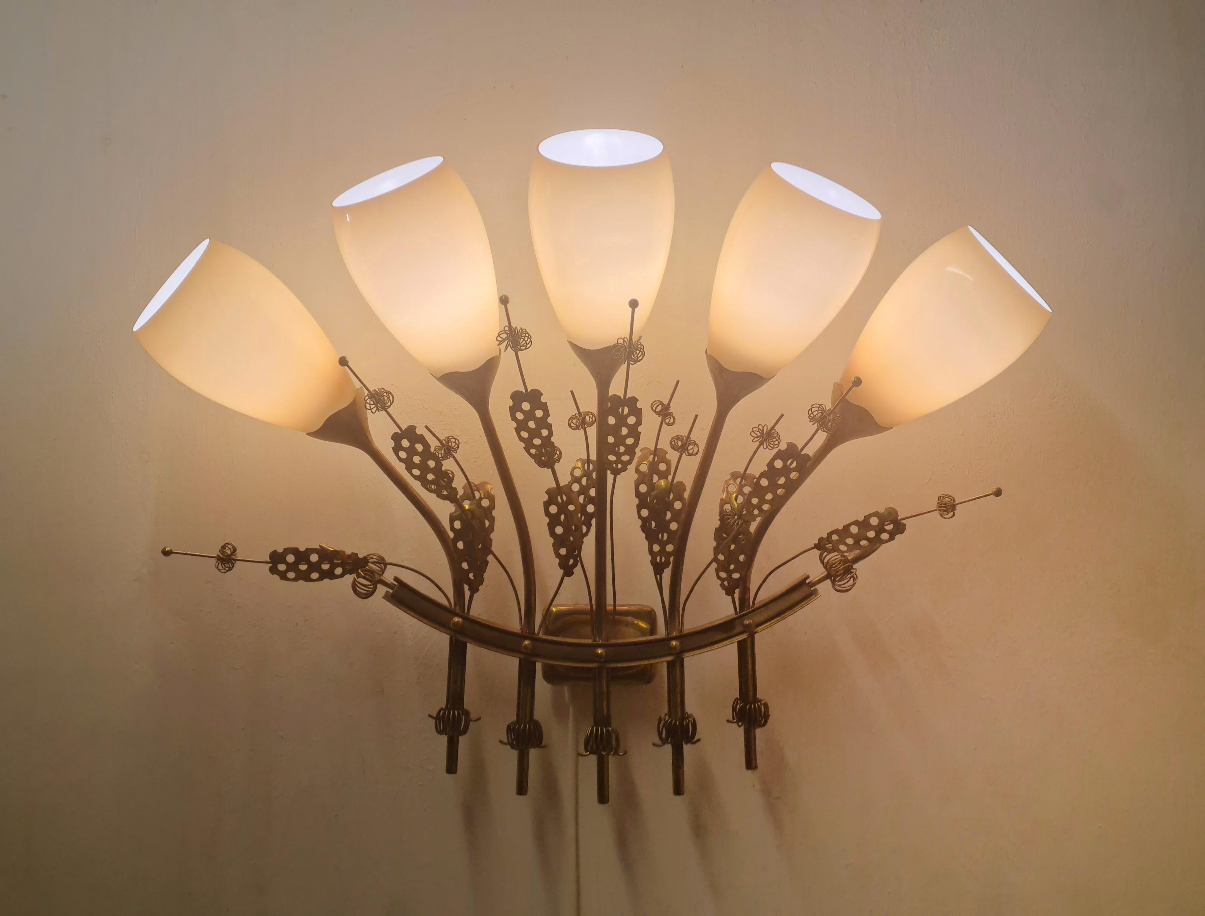 Finnish A Pair of Impressive Paavo Tynell Commissioned Wall Lamps, Taito c. 1950s For Sale