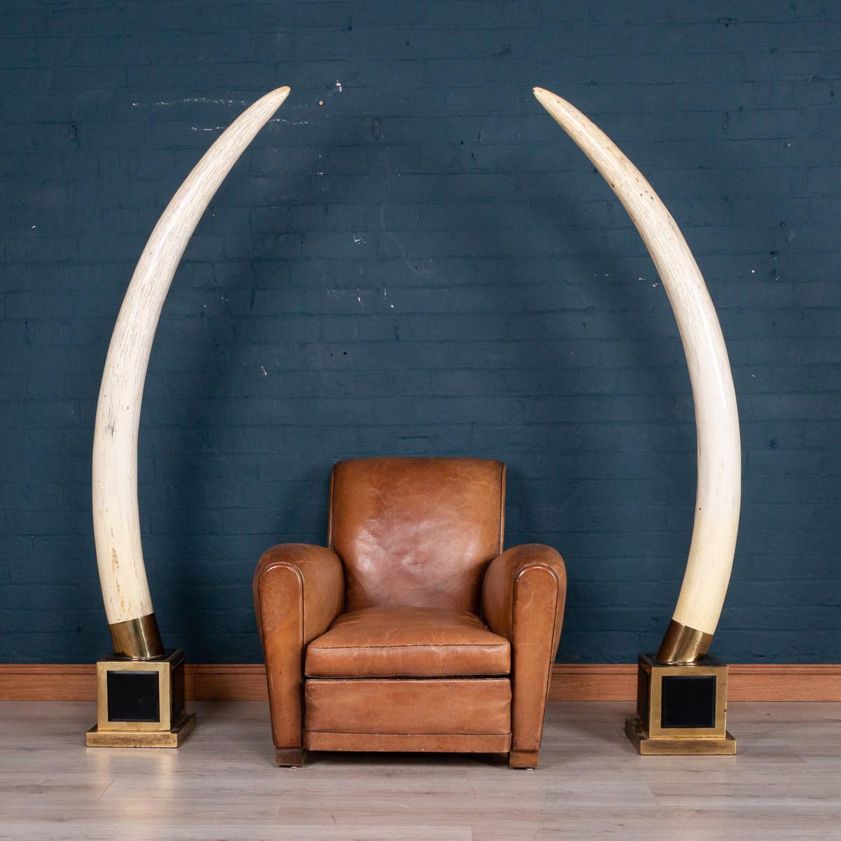 French Pair of Incredible Resin Tusks by Maison Jansen, circa 1970